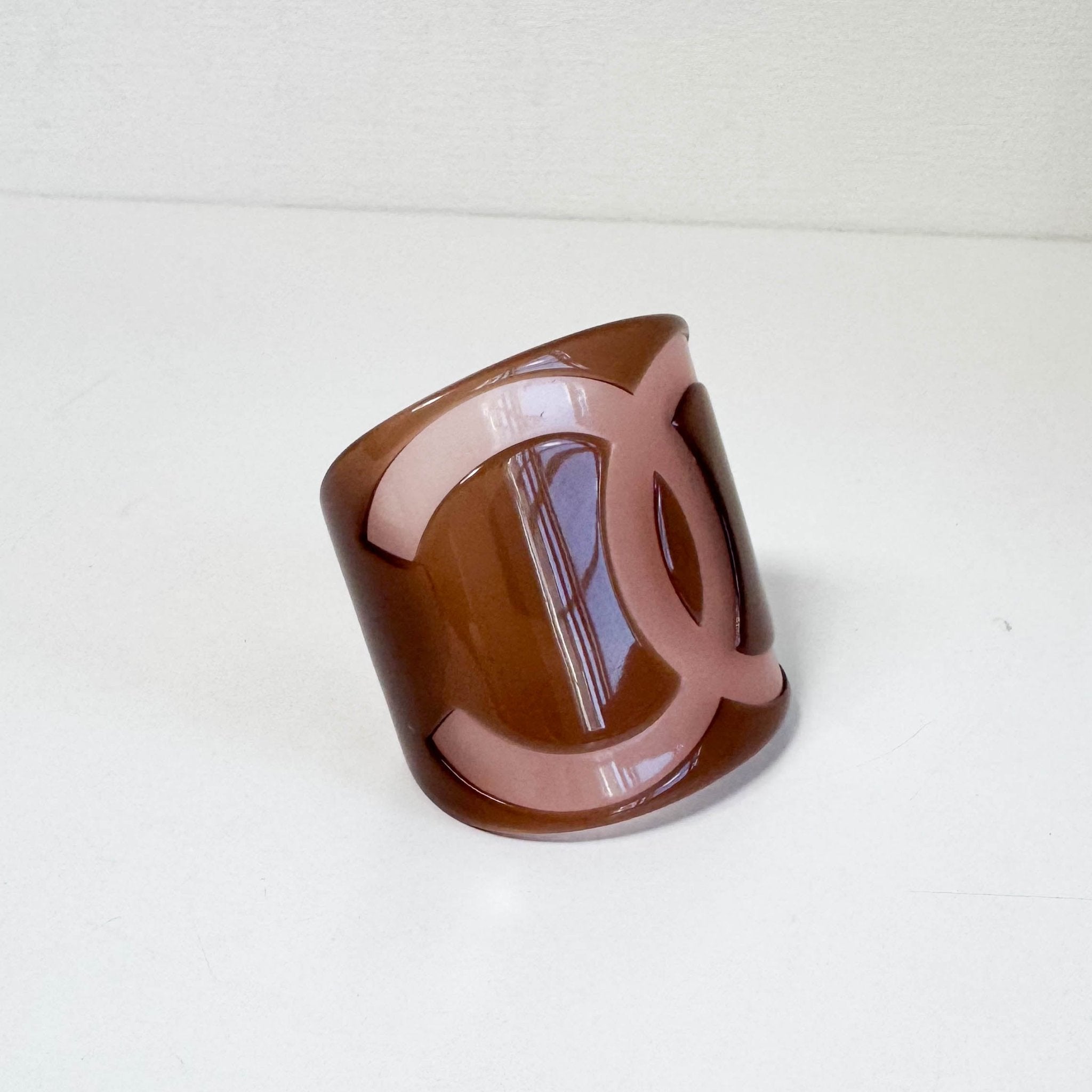 CHANEL Coco Pink Brown Plastic Bangle, in , Sold by HIVE PRELOVED - Bangles, ,