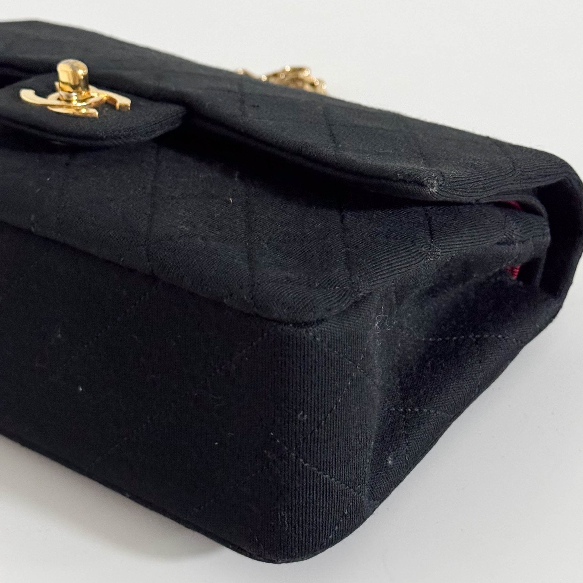 CHANEL Cotton Timeless Classic Quilted Double Flap Shoulder Bag Double Chain Gold Hardware, in , Sold by HIVE PRELOVED