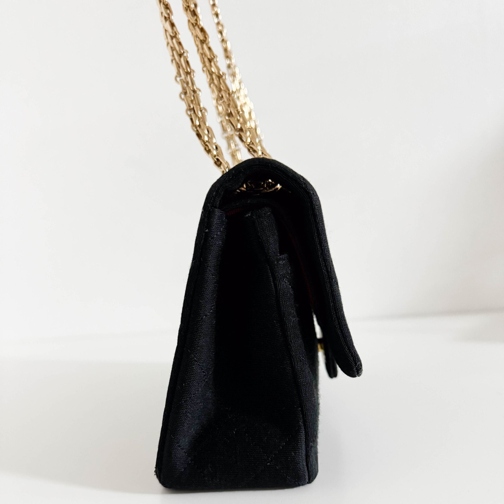 CHANEL Cotton Timeless Classic Quilted Double Flap Shoulder Bag Double Chain Gold Hardware, in , Sold by HIVE PRELOVED