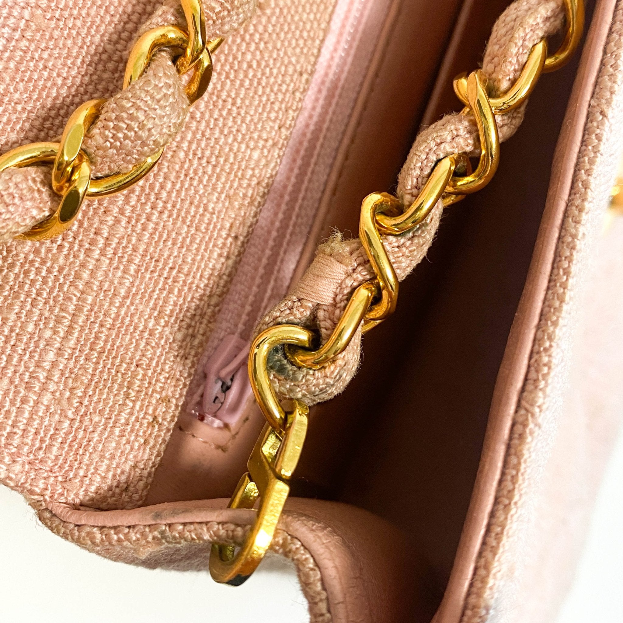 CHANEL Cotton Timeless Classic Quilted Single Flap Chain Crossbody Bag Neutral Pink, in , Sold by HIVE PRELOVED - Crossbody bags, Mini bags,