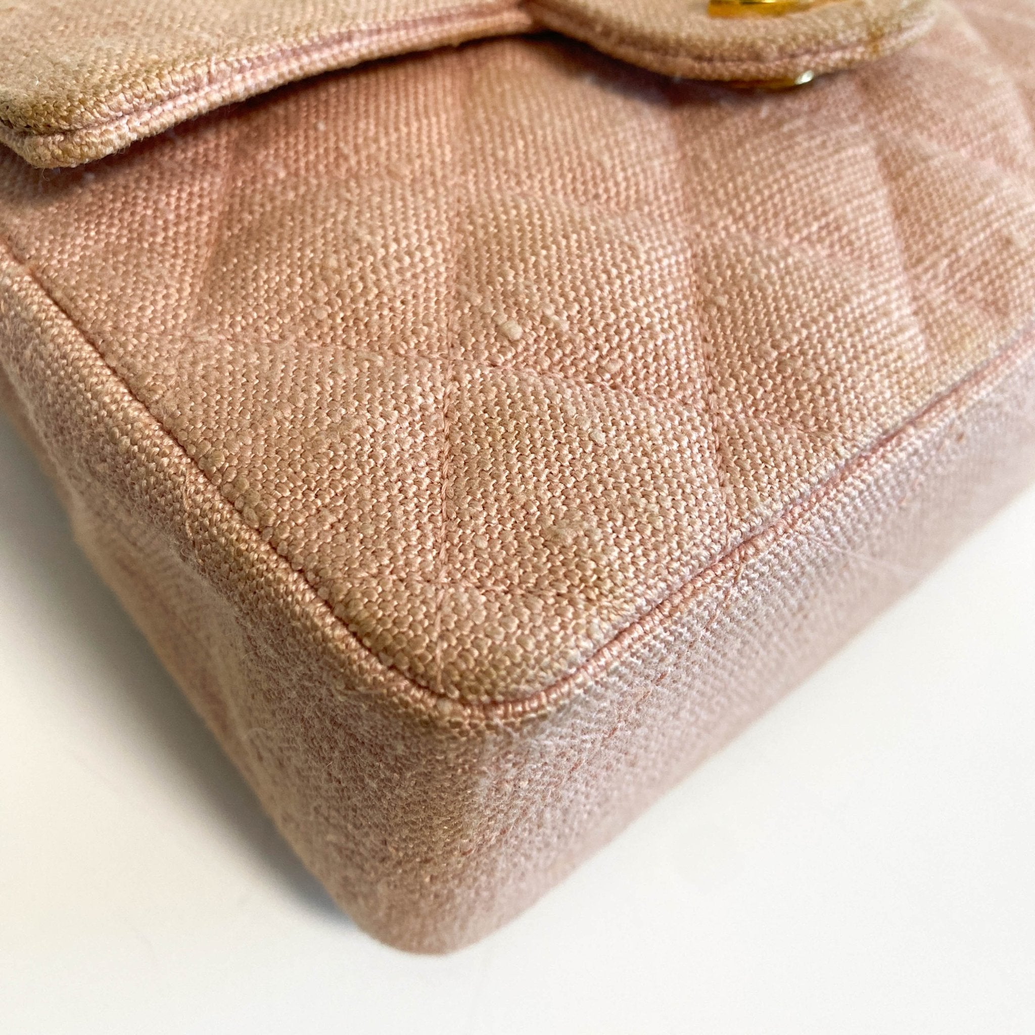 CHANEL Cotton Timeless Classic Quilted Single Flap Chain Crossbody Bag Neutral Pink, in , Sold by HIVE PRELOVED - Crossbody bags, Mini bags,