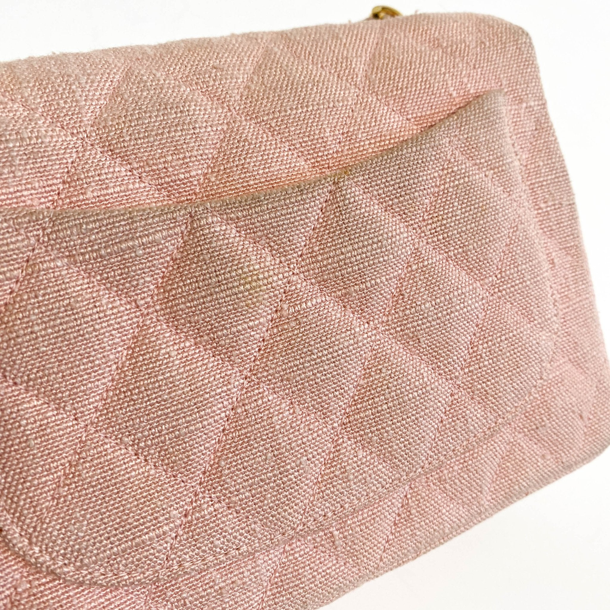 CHANEL Cotton Timeless Classic Quilted Single Flap Chain Crossbody Bag Neutral Pink, in , Sold by HIVE PRELOVED - Crossbody bags, Mini bags,