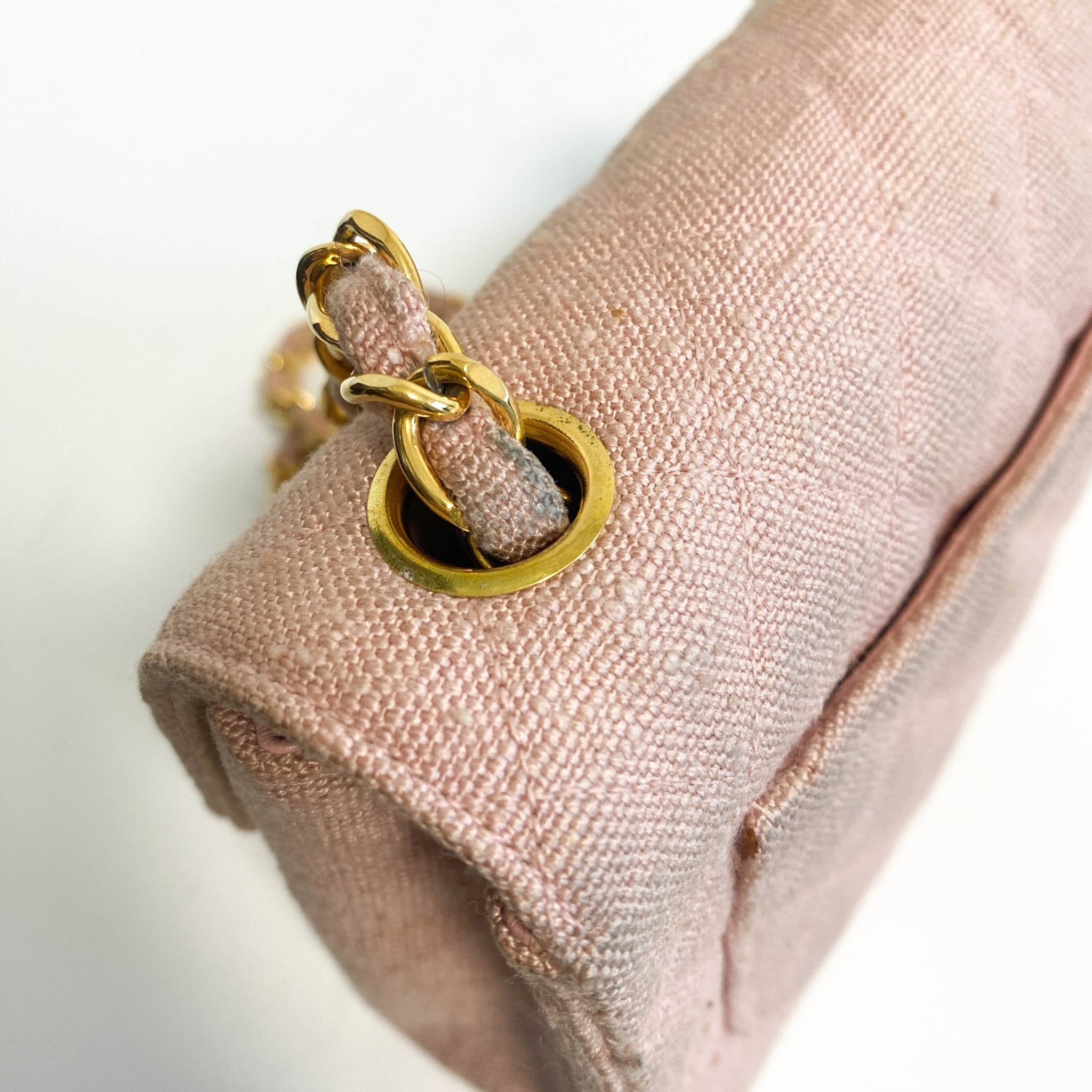 CHANEL Cotton Timeless Classic Quilted Single Flap Chain Crossbody Bag Neutral Pink, in , Sold by HIVE PRELOVED - Crossbody bags, Mini bags,