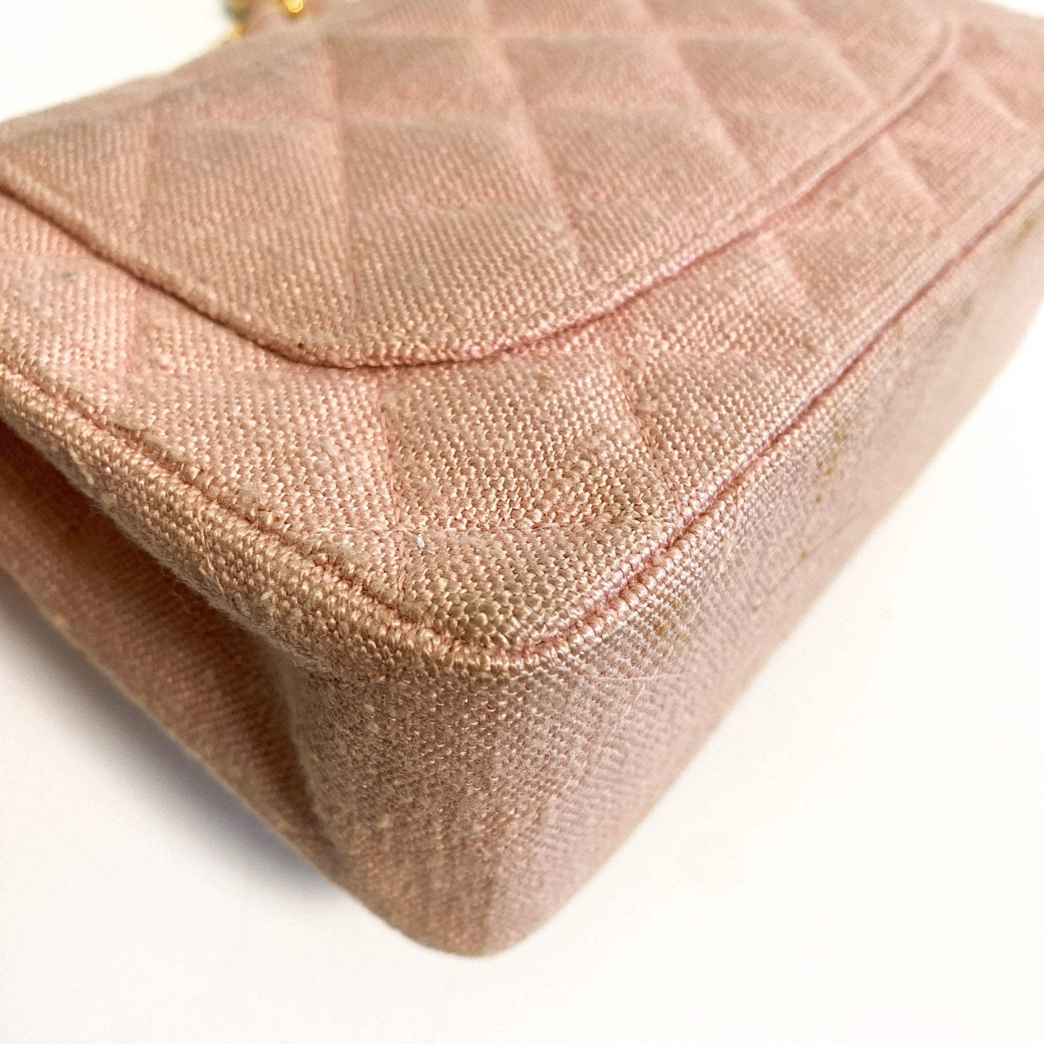 CHANEL Cotton Timeless Classic Quilted Single Flap Chain Crossbody Bag Neutral Pink, in , Sold by HIVE PRELOVED - Crossbody bags, Mini bags,