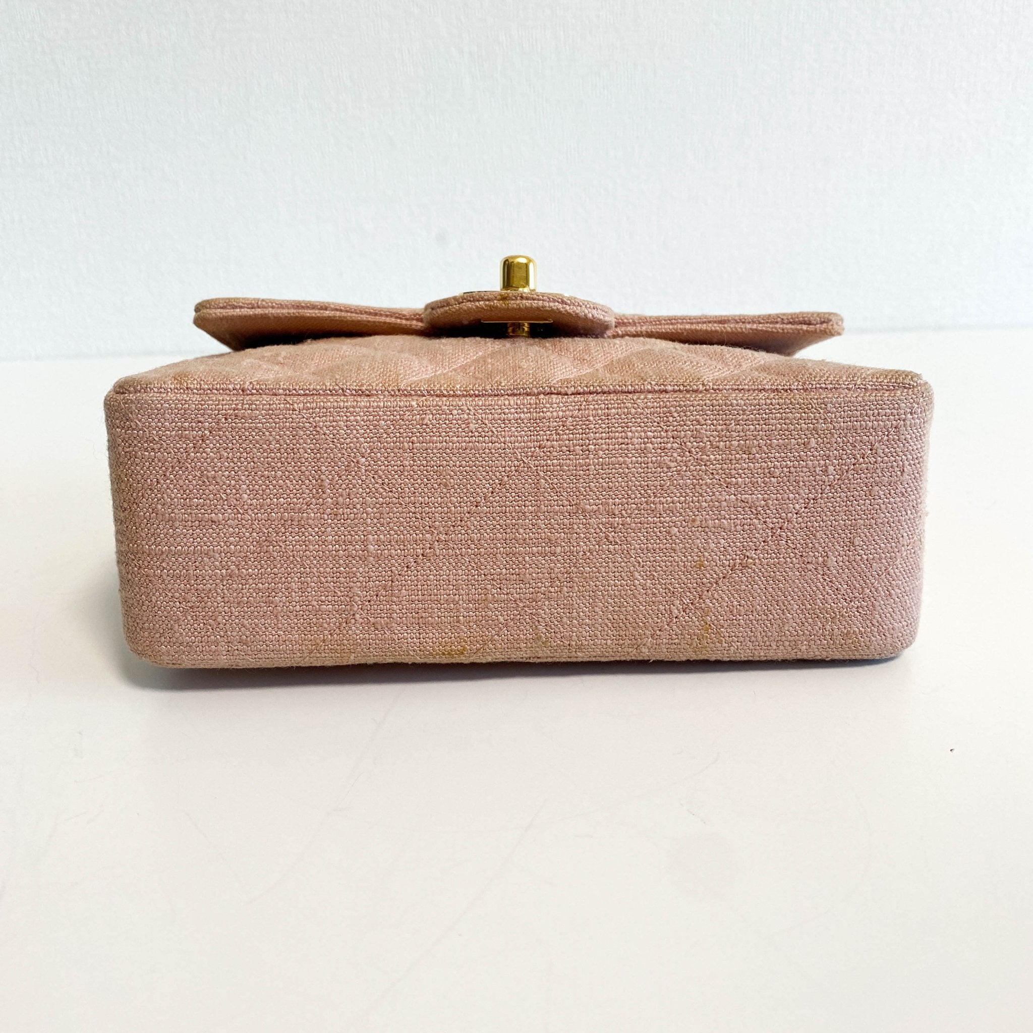 CHANEL Cotton Timeless Classic Quilted Single Flap Chain Crossbody Bag Neutral Pink, in , Sold by HIVE PRELOVED - Crossbody bags, Mini bags,