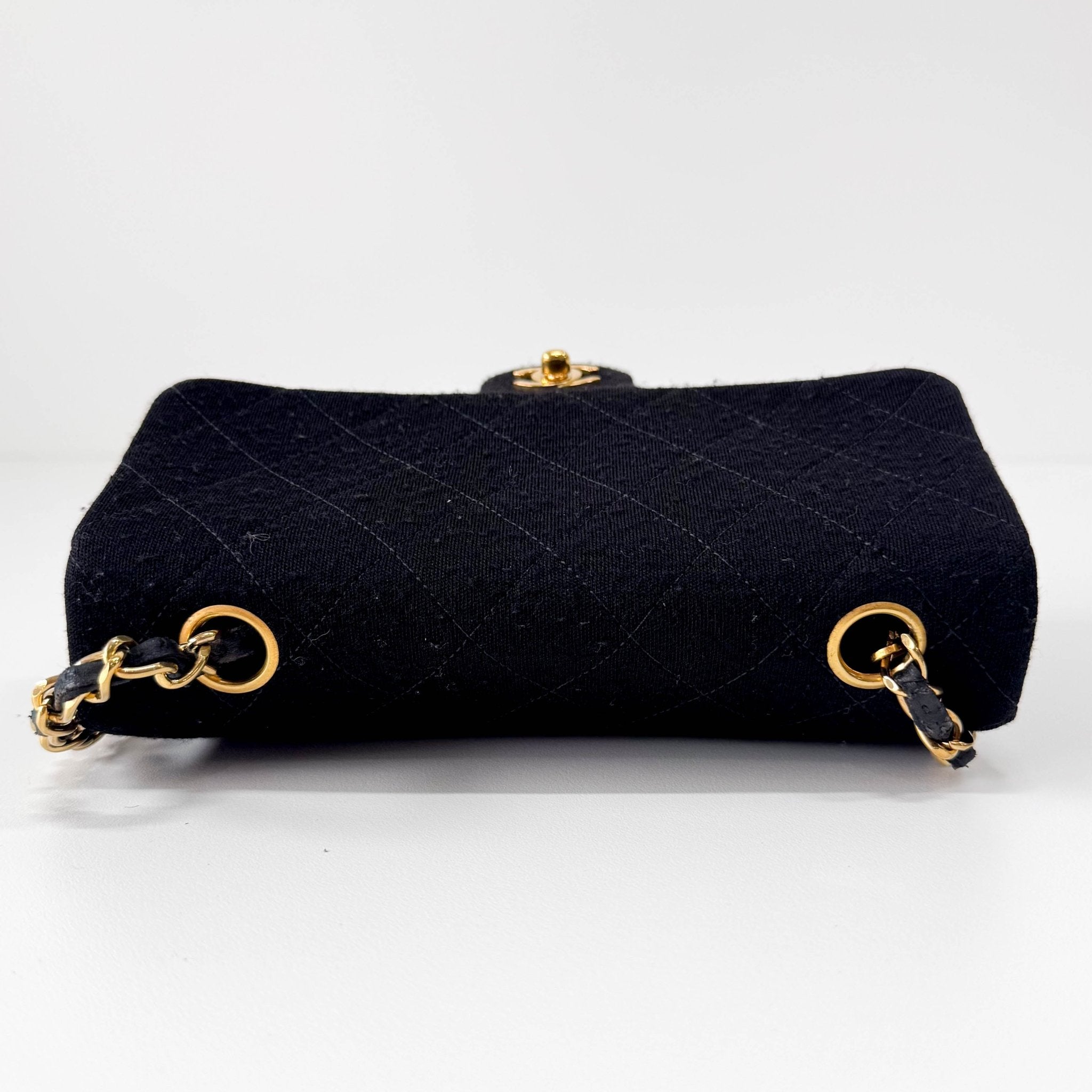 CHANEL Cotton Timeless Classic Quilted Single Flap Shoulder Bag Chain Gold Hardwar in  Sold by HIVE PRELOVED - Crossbody bag