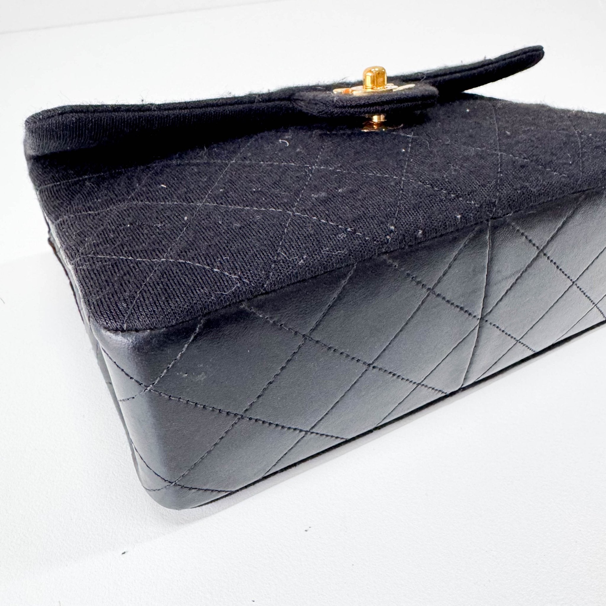 CHANEL Cotton Timeless Classic Quilted Single Flap Shoulder Bag Chain Gold Hardwar in  Sold by HIVE PRELOVED - Crossbody bag