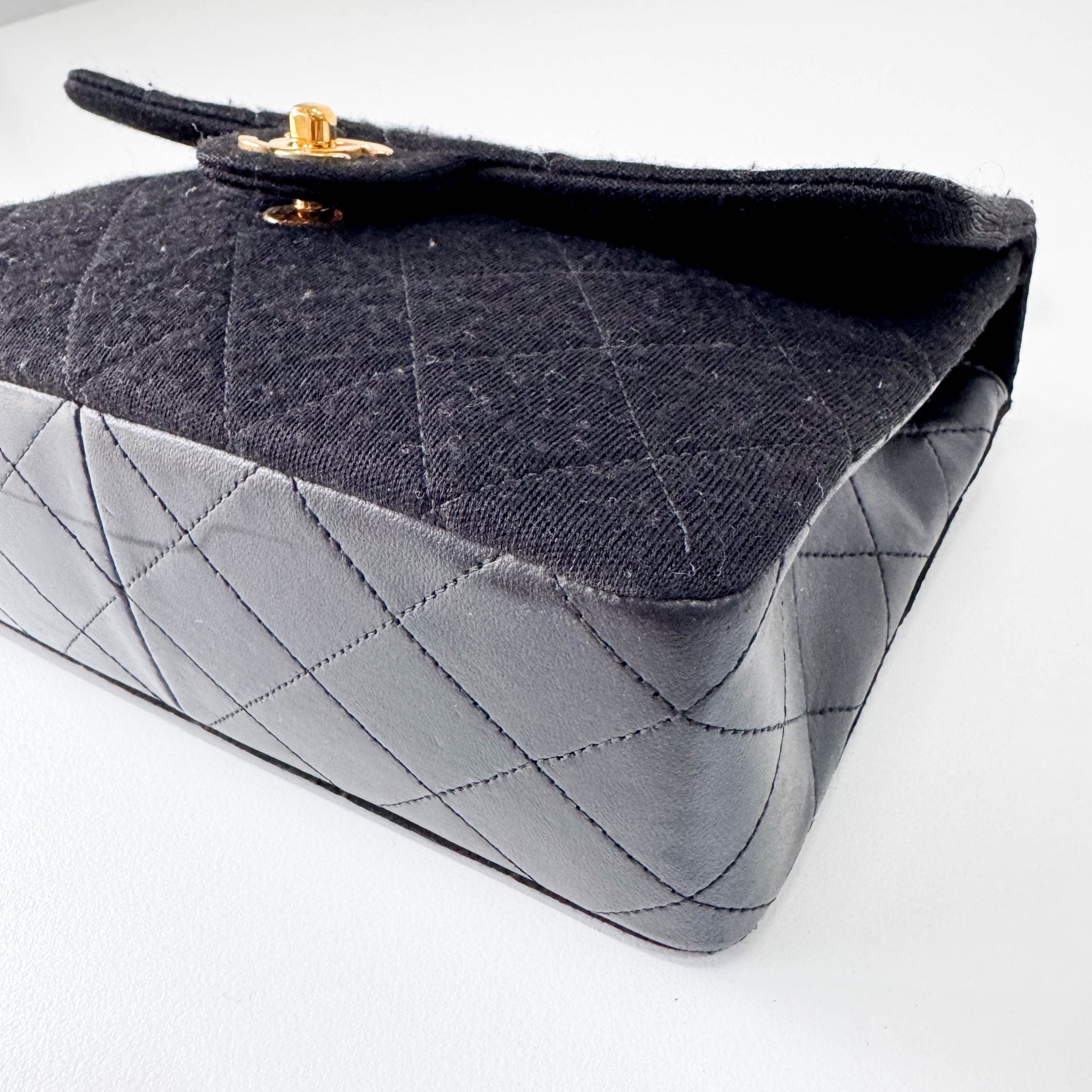 CHANEL Cotton Timeless Classic Quilted Single Flap Shoulder Bag Chain Gold Hardwar in  Sold by HIVE PRELOVED - Crossbody bag