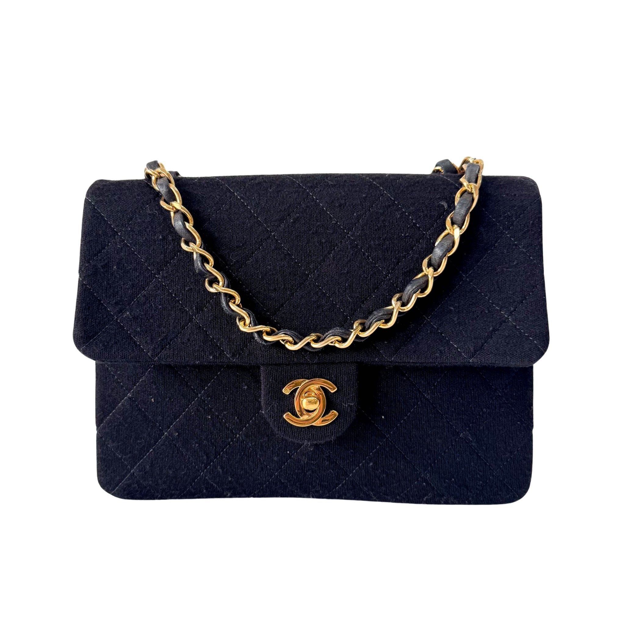 CHANEL Cotton Timeless Classic Quilted Single Flap Shoulder Bag Chain Gold Hardwar in  Sold by HIVE PRELOVED - Crossbody bag