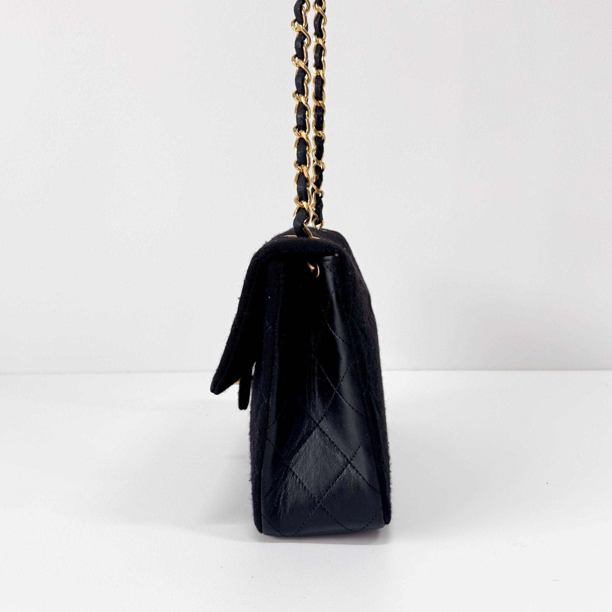 CHANEL Cotton Timeless Classic Quilted Single Flap Shoulder Bag Chain Gold Hardwar in  Sold by HIVE PRELOVED - Crossbody bag