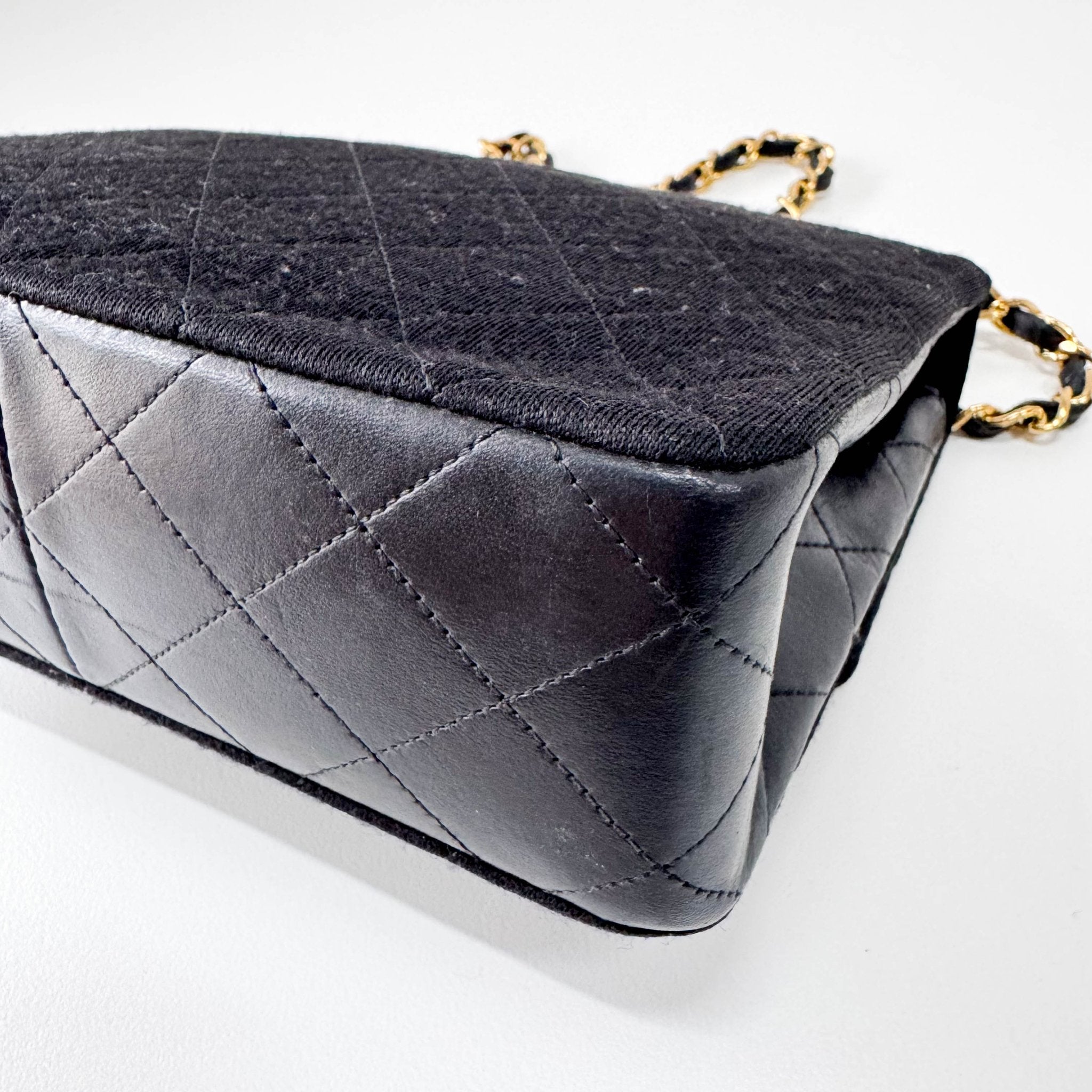 CHANEL Cotton Timeless Classic Quilted Single Flap Shoulder Bag Chain Gold Hardwar in  Sold by HIVE PRELOVED - Crossbody bag