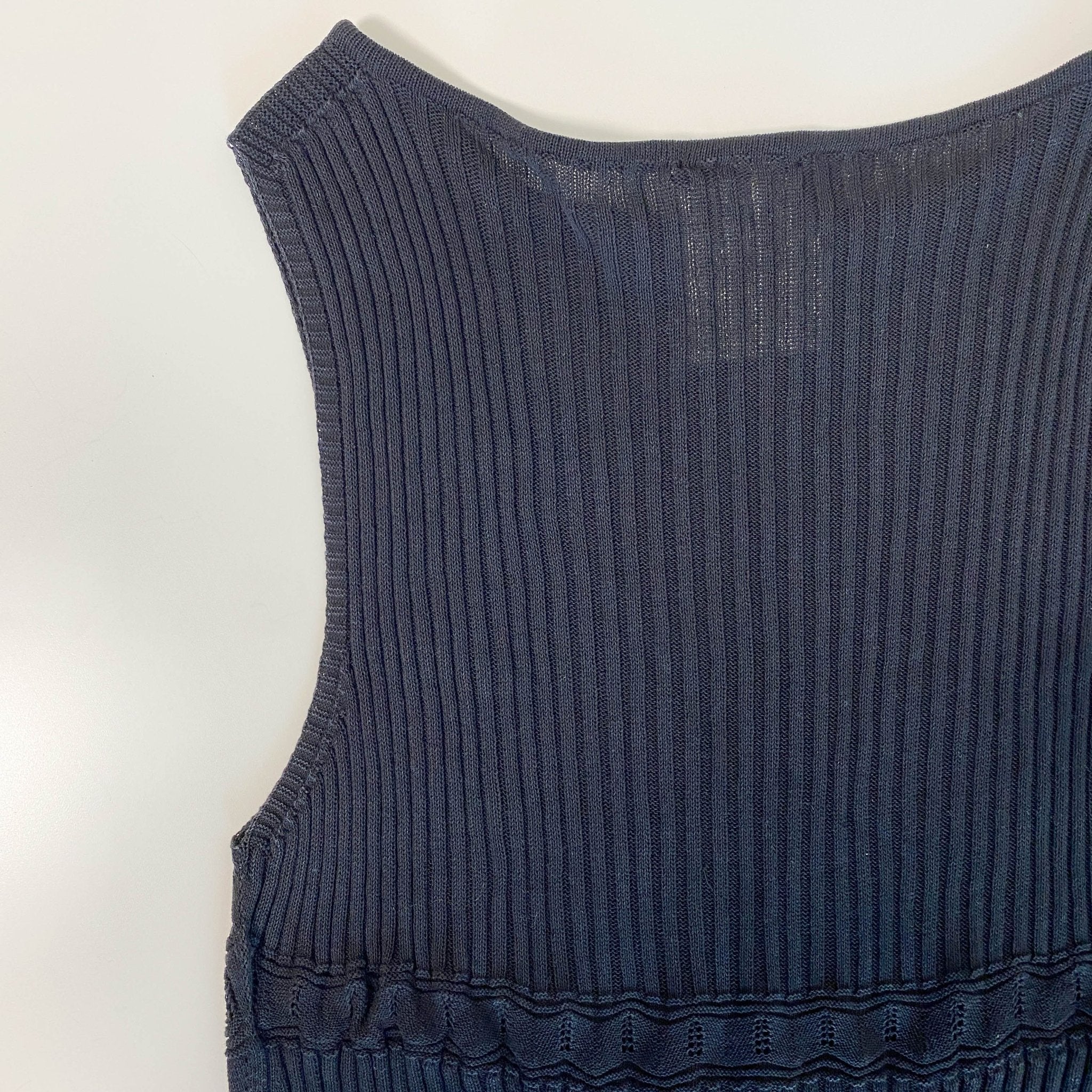 CHANEL Cotton Top Vest Black 42, in , Sold by HIVE PRELOVED - Tops, ,