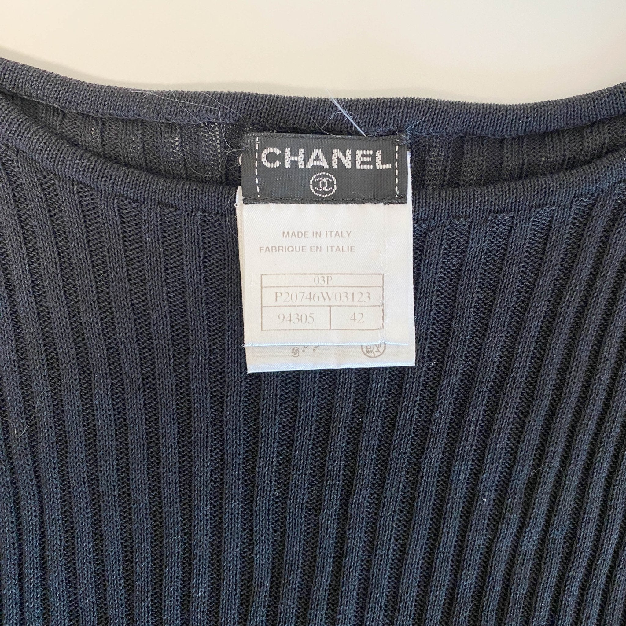 CHANEL Cotton Top Vest Black 42, in , Sold by HIVE PRELOVED - Tops, ,