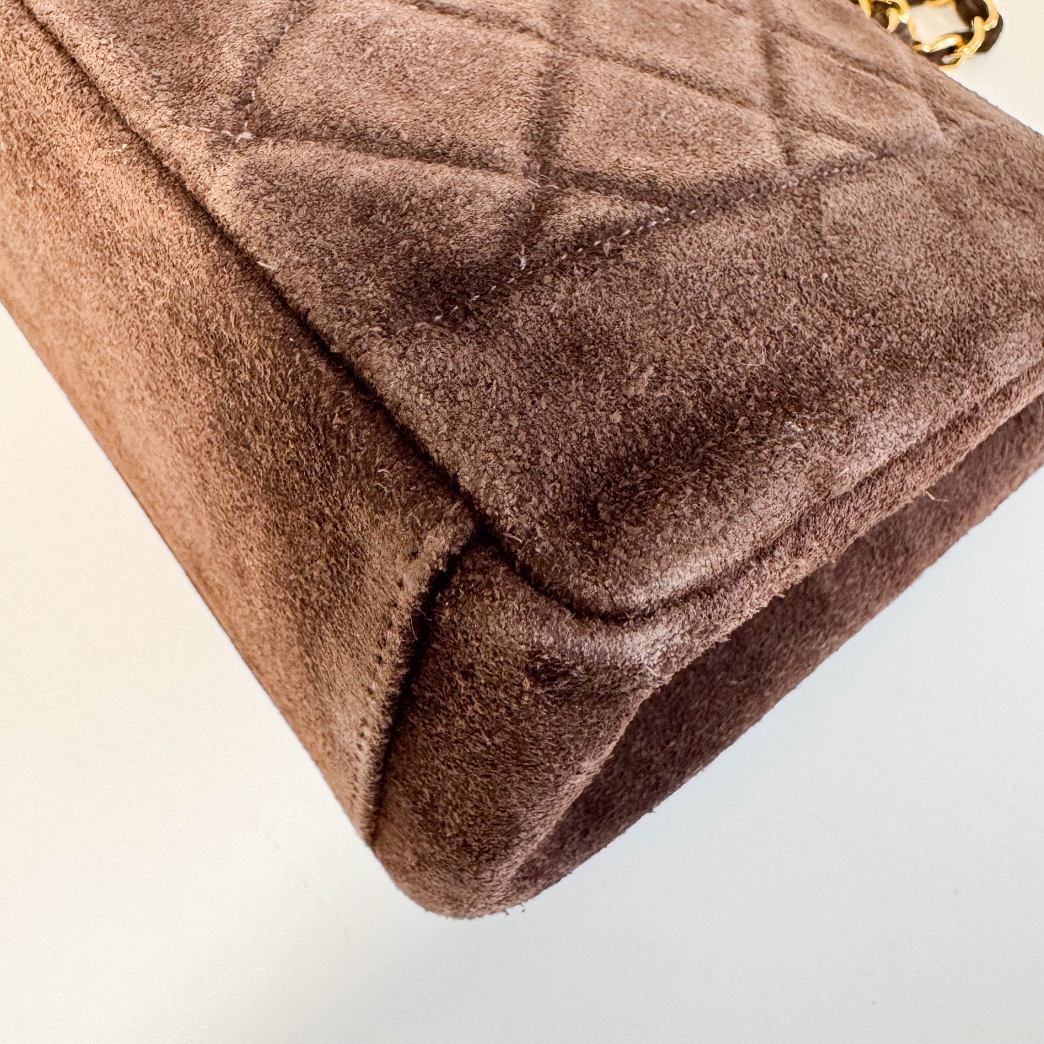 CHANEL Diana Brown Suede Quilted Single Flap Shoulder Bag, in , Sold by HIVE PRELOVED - Shoulder Bags, ,