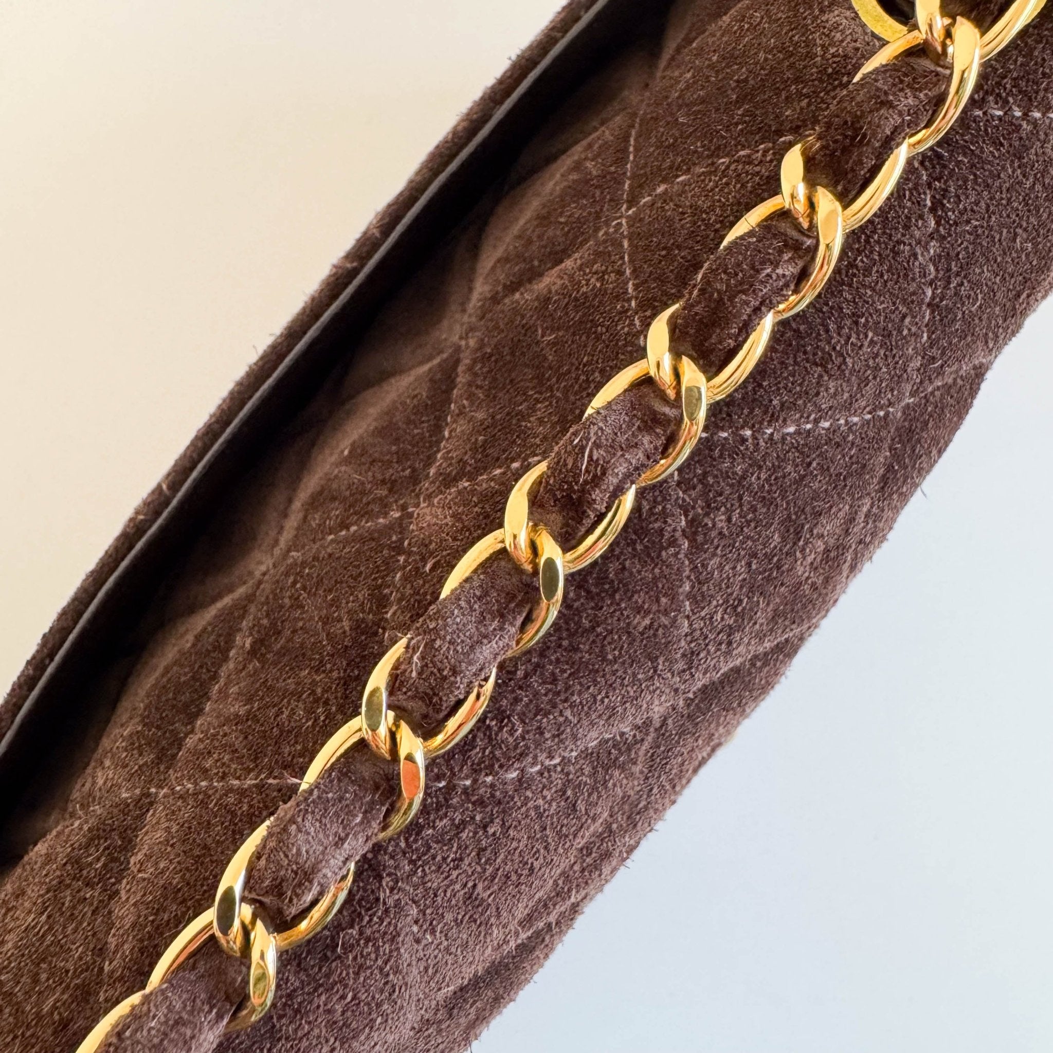 CHANEL Diana Brown Suede Quilted Single Flap Shoulder Bag, in , Sold by HIVE PRELOVED - Shoulder Bags, ,