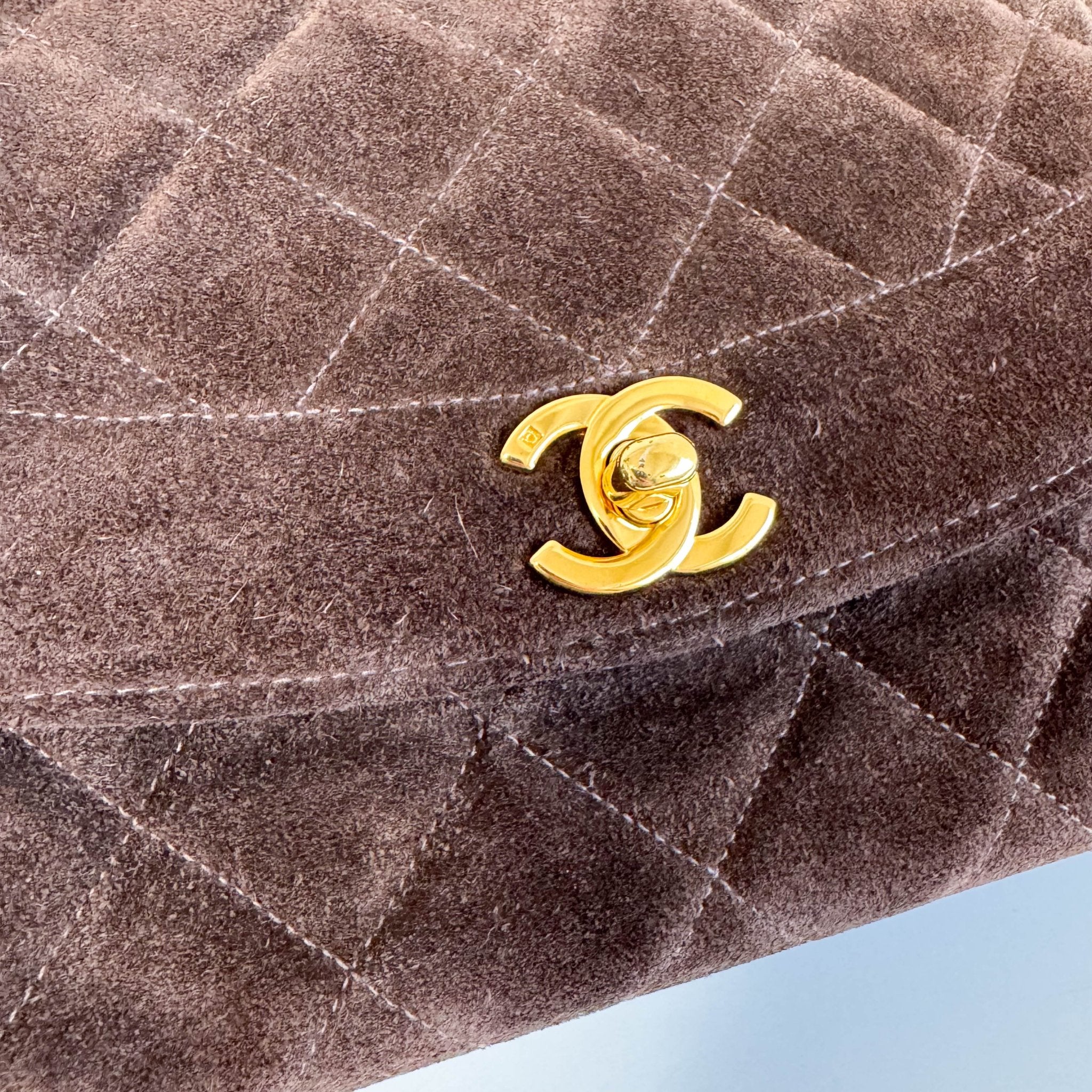 CHANEL Diana Brown Suede Quilted Single Flap Shoulder Bag, in , Sold by HIVE PRELOVED - Shoulder Bags, ,