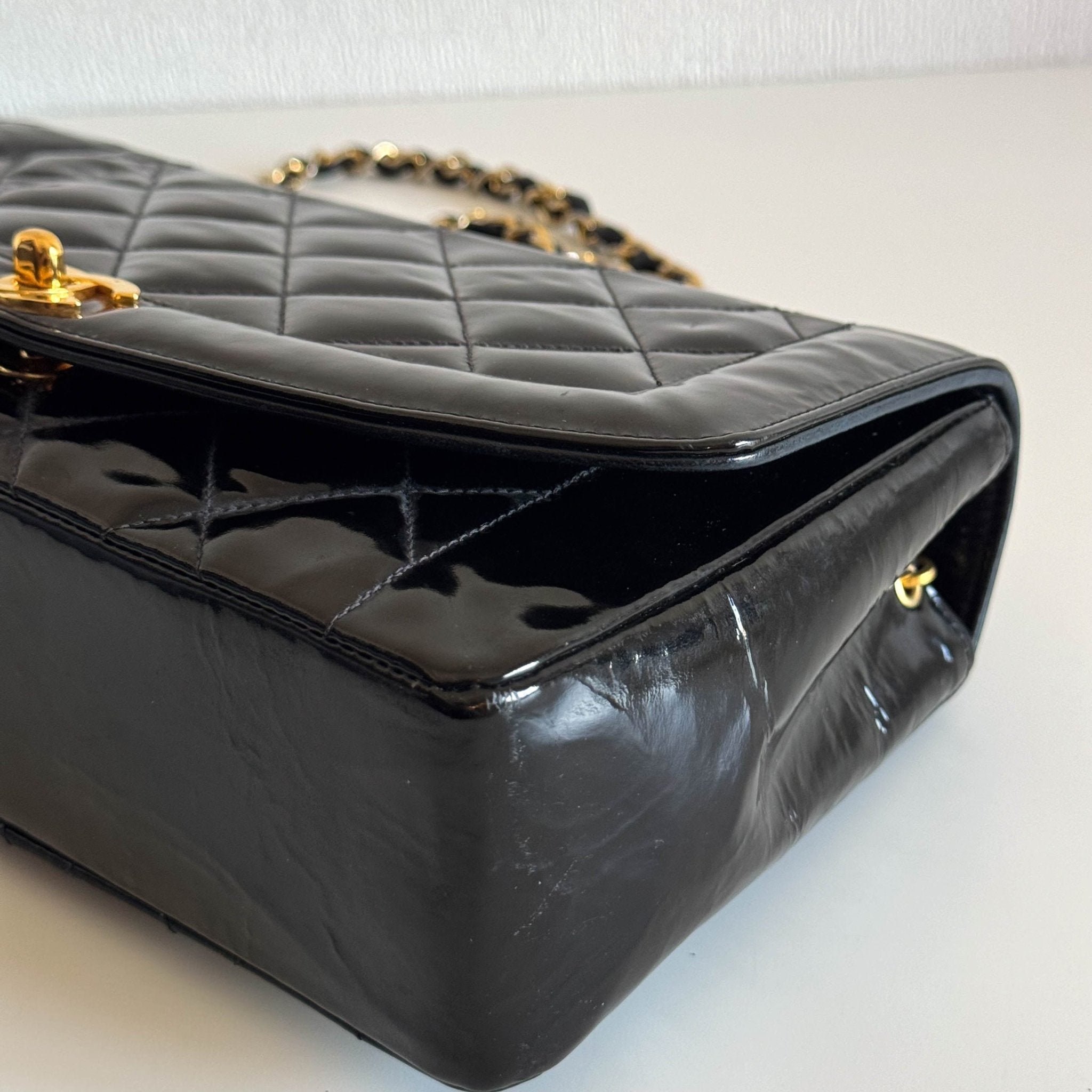 CHANEL Diana Flap Black Patent Leather Chain Shoulder Bag, in , Sold by HIVE PRELOVED - Crossbody bags, ,