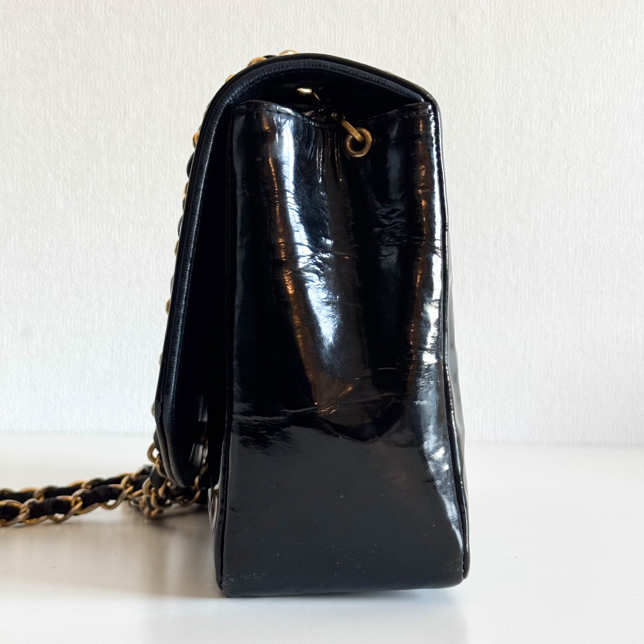 CHANEL Diana Flap Black Patent Leather Chain Shoulder Bag, in , Sold by HIVE PRELOVED - Crossbody bags, ,