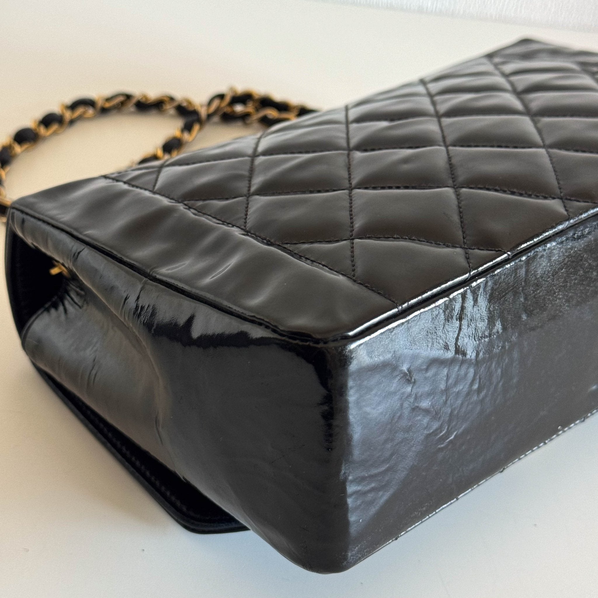 CHANEL Diana Flap Black Patent Leather Chain Shoulder Bag, in , Sold by HIVE PRELOVED - Crossbody bags, ,