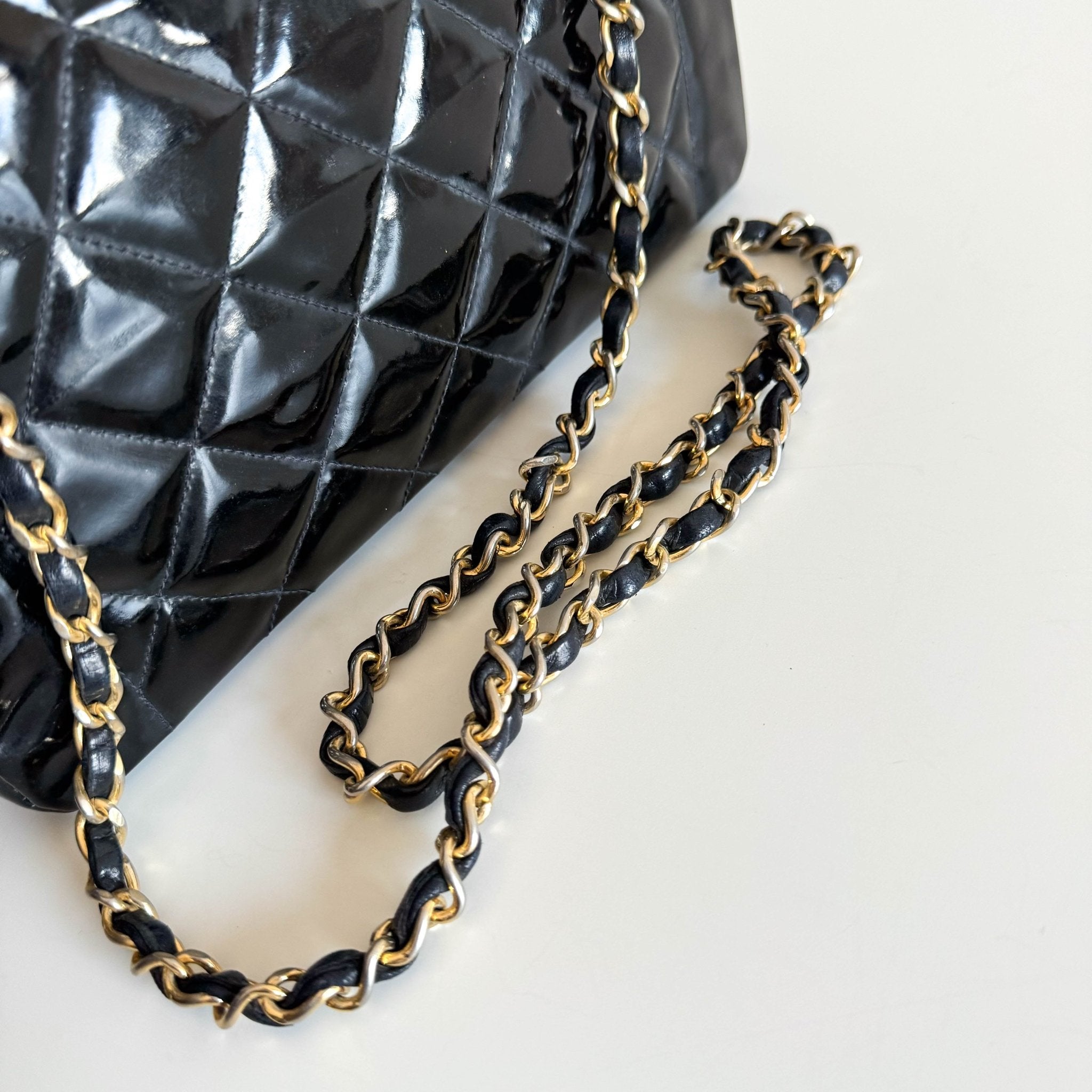 CHANEL Diana Flap Black Patent Leather Chain Shoulder Bag, in , Sold by HIVE PRELOVED - Crossbody bags, ,
