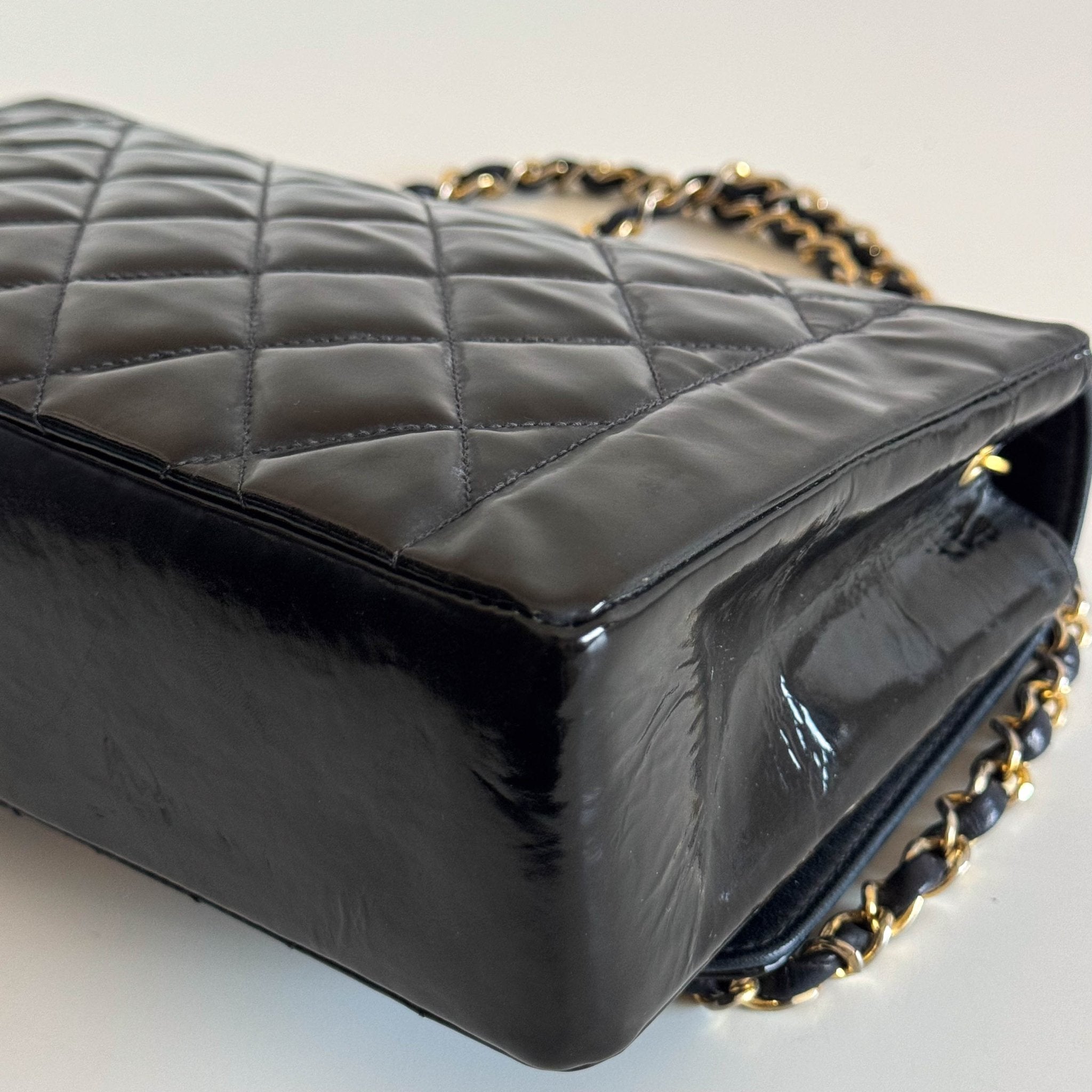 CHANEL Diana Flap Black Patent Leather Chain Shoulder Bag, in , Sold by HIVE PRELOVED - Crossbody bags, ,