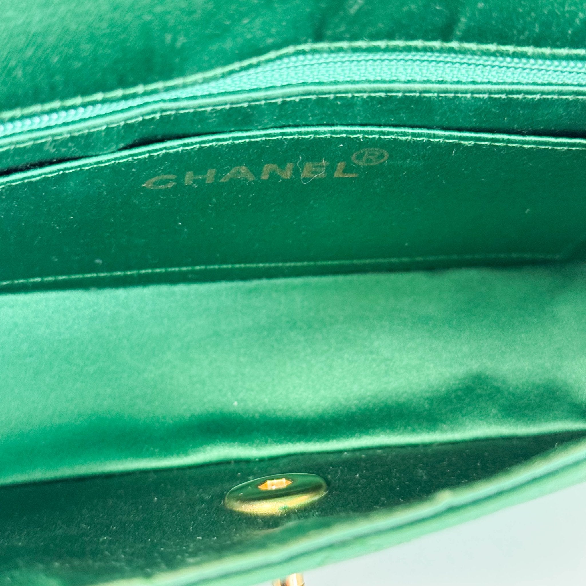 CHANEL Diana Flap Green Satin Bijou Chain Shoulder Bag, in , Sold by HIVE PRELOVED - Crossbody bags, Shoulder Bags,