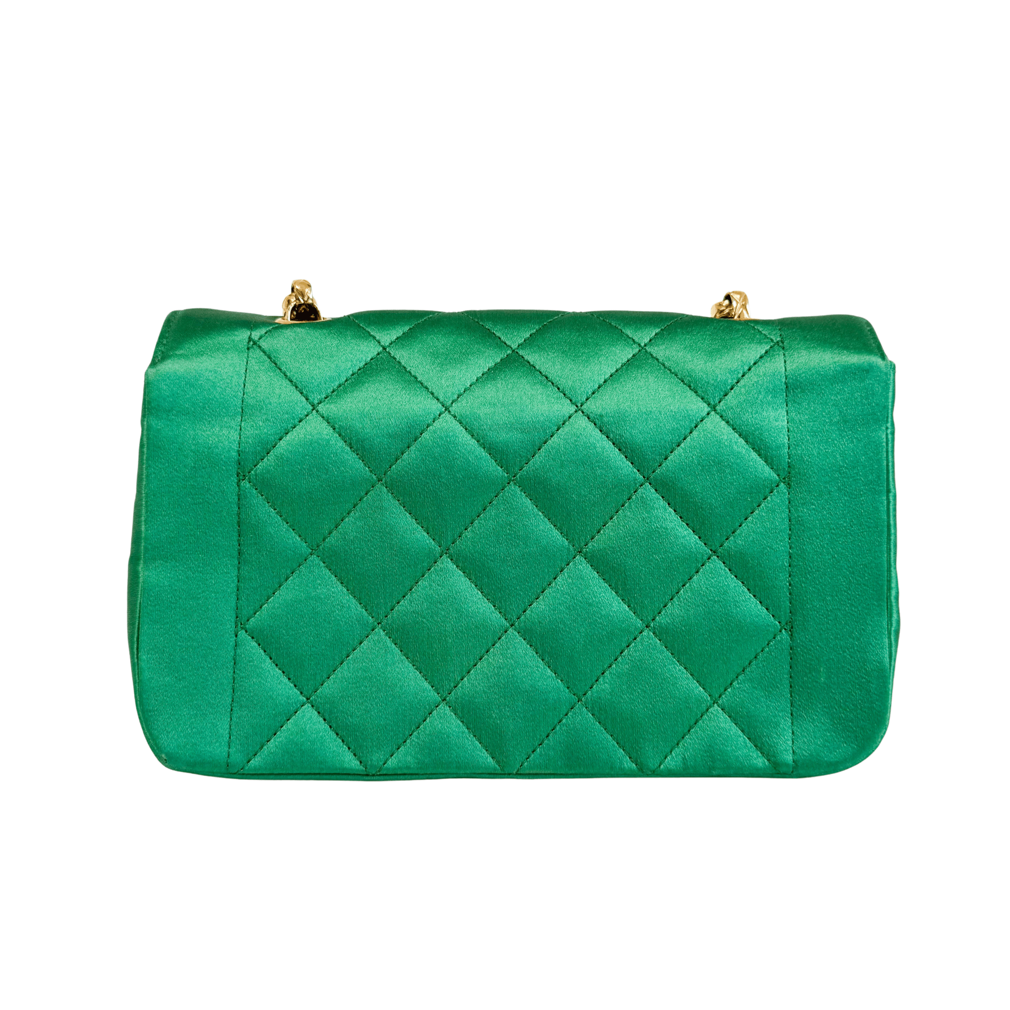 CHANEL Diana Flap Green Satin Bijou Chain Shoulder Bag, in , Sold by HIVE PRELOVED - Crossbody bags, Shoulder Bags,