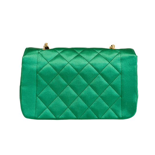 CHANEL Diana Flap Green Satin Bijou Chain Shoulder Bag, in , Sold by HIVE PRELOVED - Crossbody bags, Shoulder Bags,