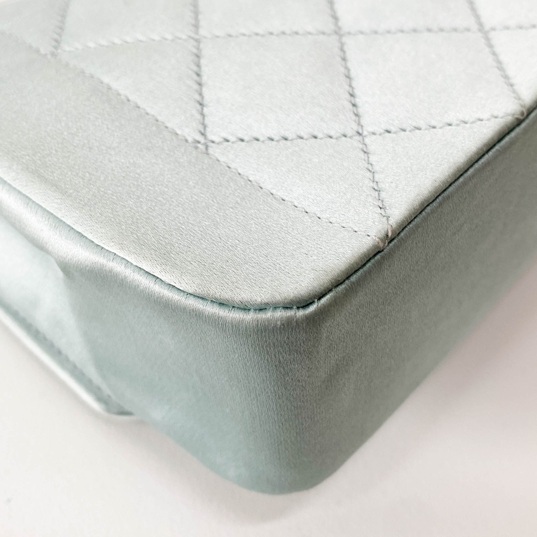 CHANEL Diana Flap Light blue Satin Bijou Chain Shoulder Bag, in , Sold by HIVE PRELOVED - Shoulder Bags, ,