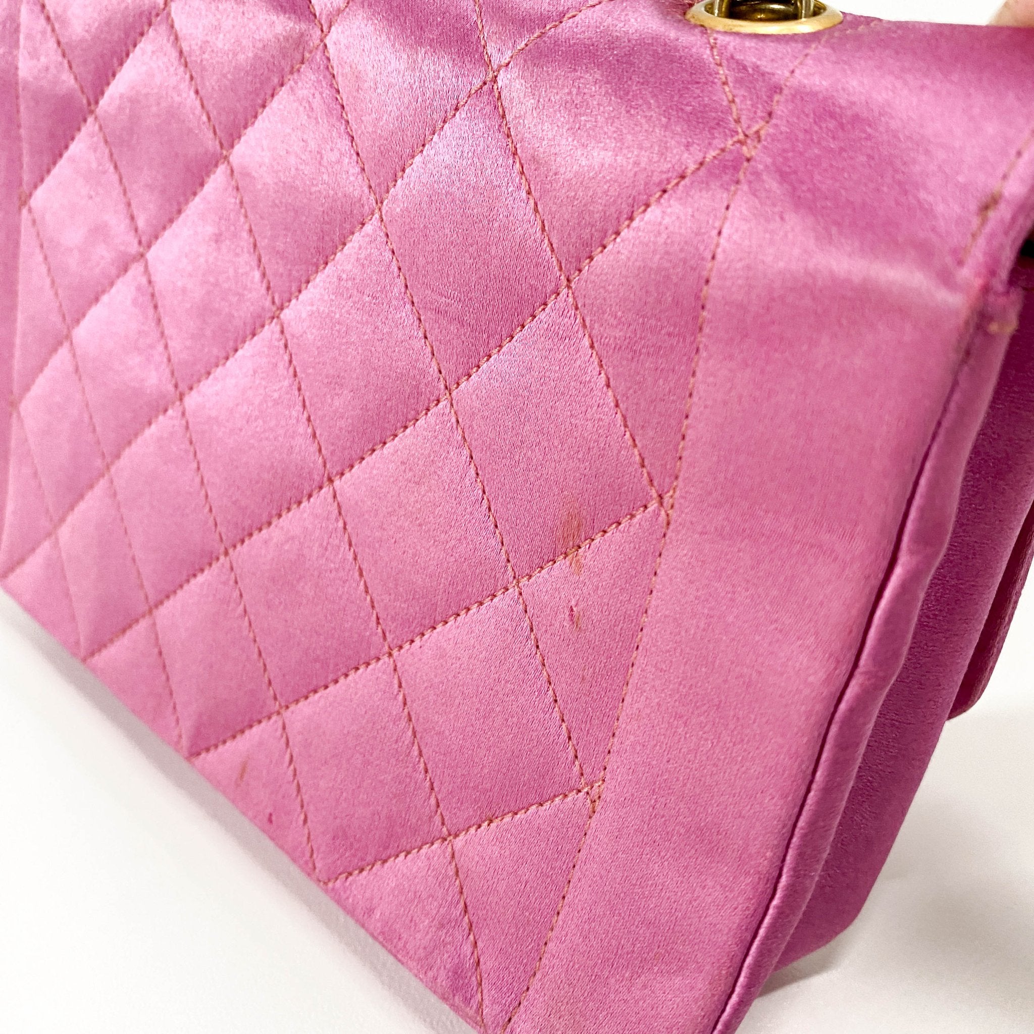 CHANEL Diana Pink Satin Matelasse 18 Gold Chain Shoulder Bag, in , Sold by HIVE PRELOVED - Shoulder Bags, ,