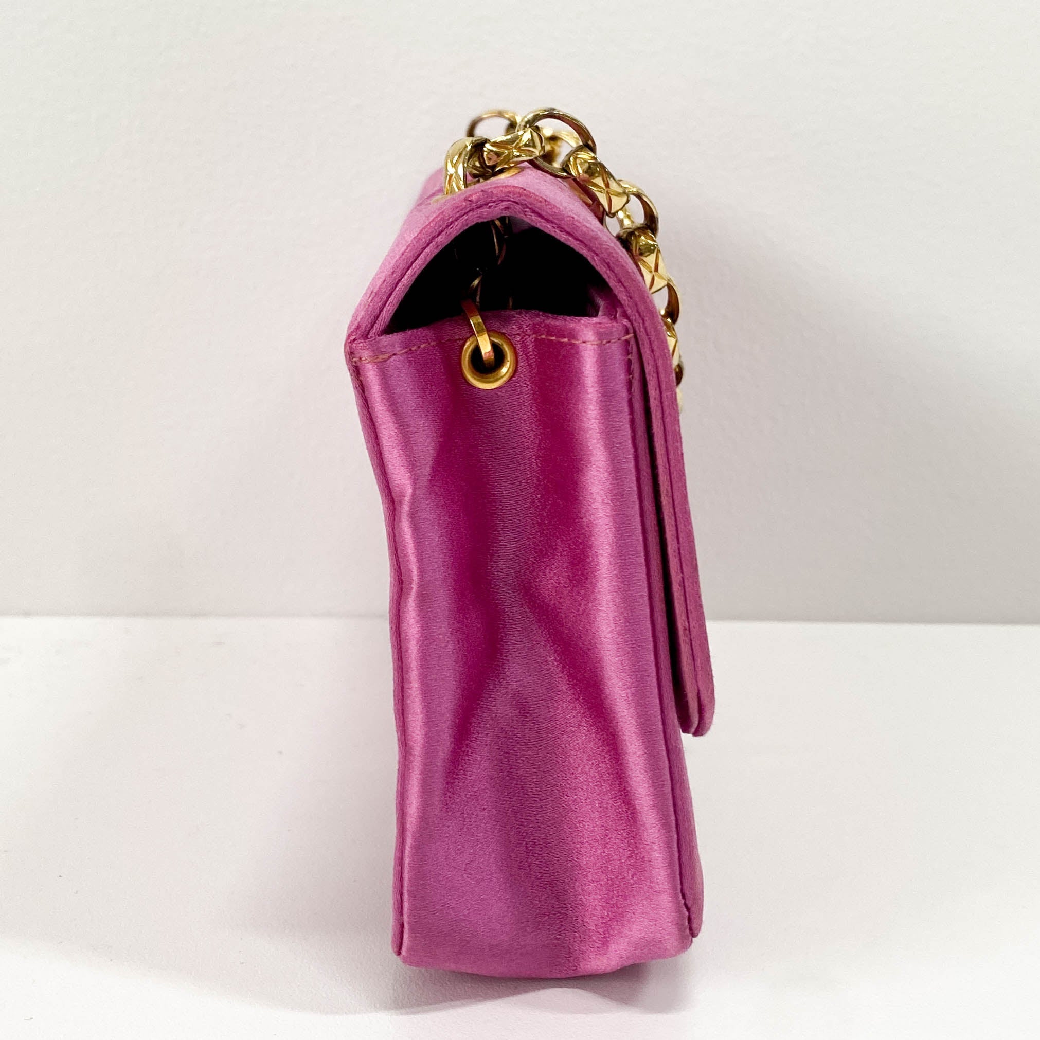 CHANEL Diana Pink Satin Matelasse 18 Gold Chain Shoulder Bag, in , Sold by HIVE PRELOVED - Shoulder Bags, ,