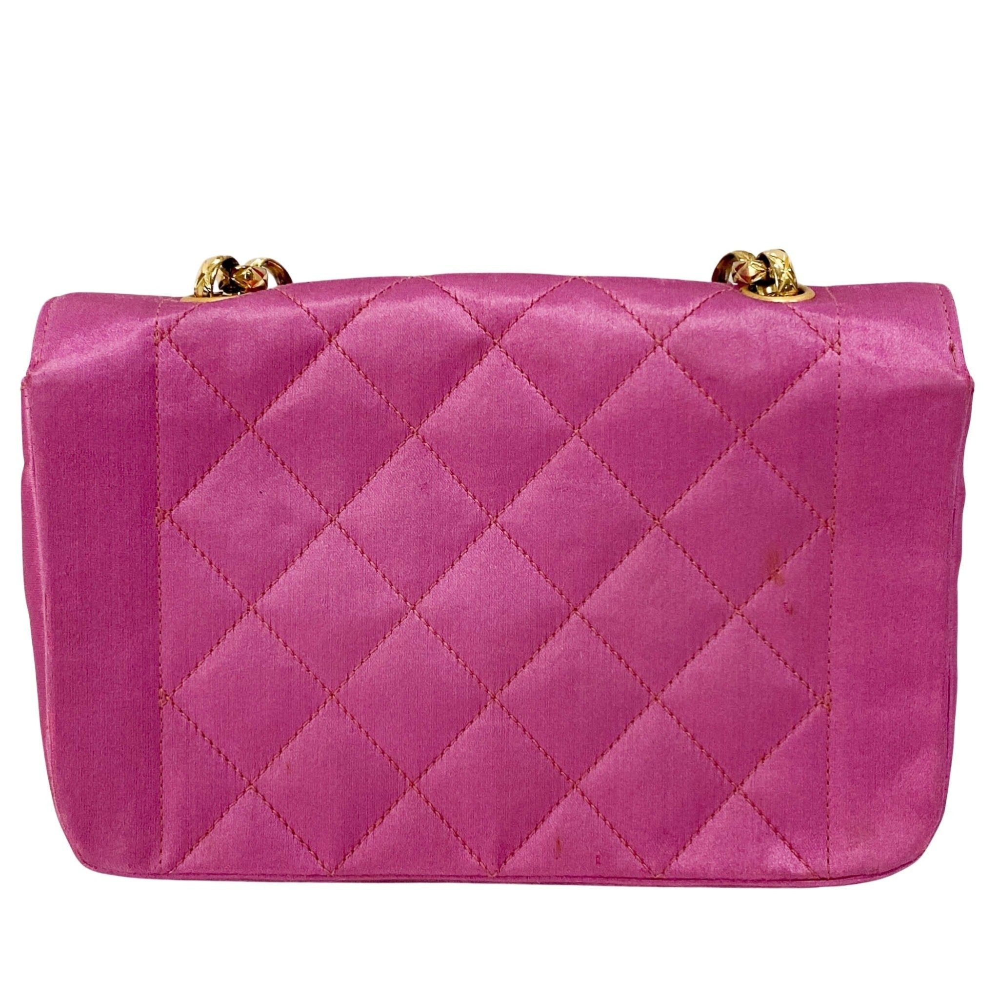 CHANEL Diana Pink Satin Matelasse 18 Gold Chain Shoulder Bag, in , Sold by HIVE PRELOVED - Shoulder Bags, ,