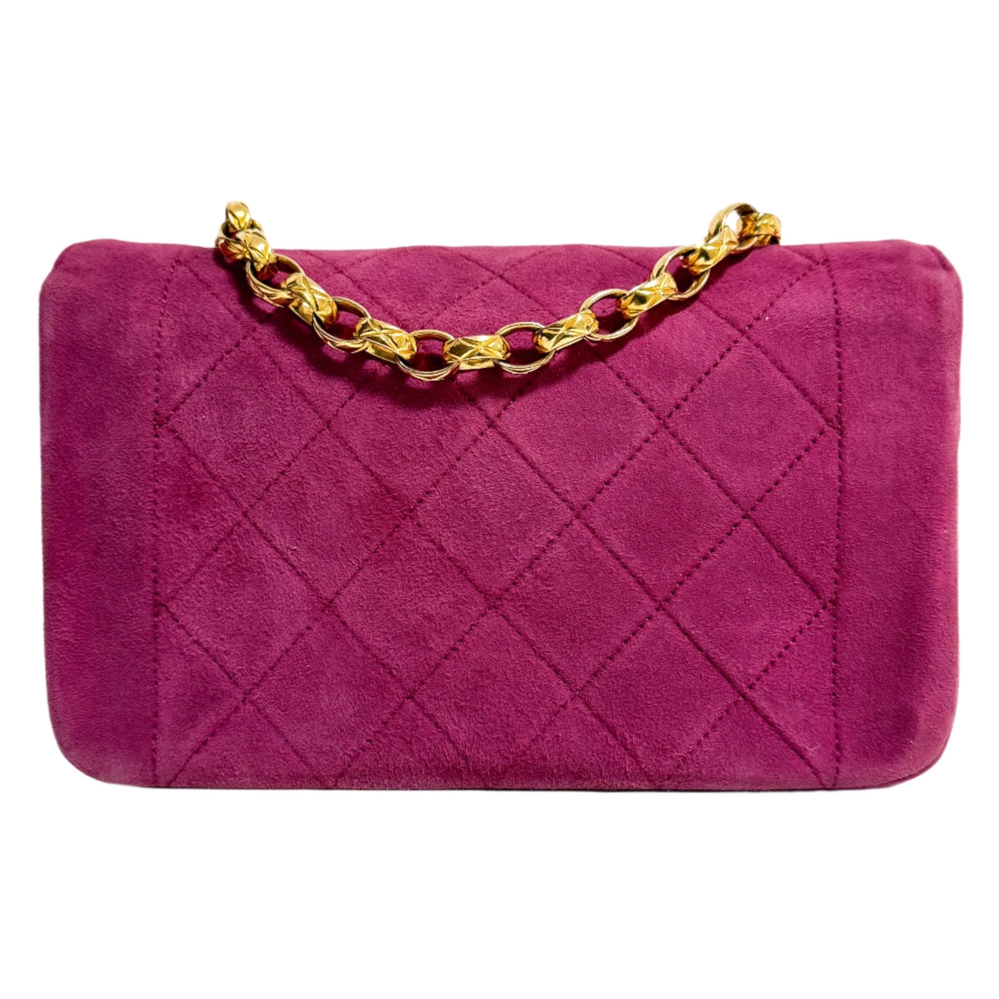CHANEL Diana Purple Suede Quilted Single Flap Bijoux Chain Shoulder Bag, in , Sold by HIVE PRELOVED - Shoulder Bags, ,