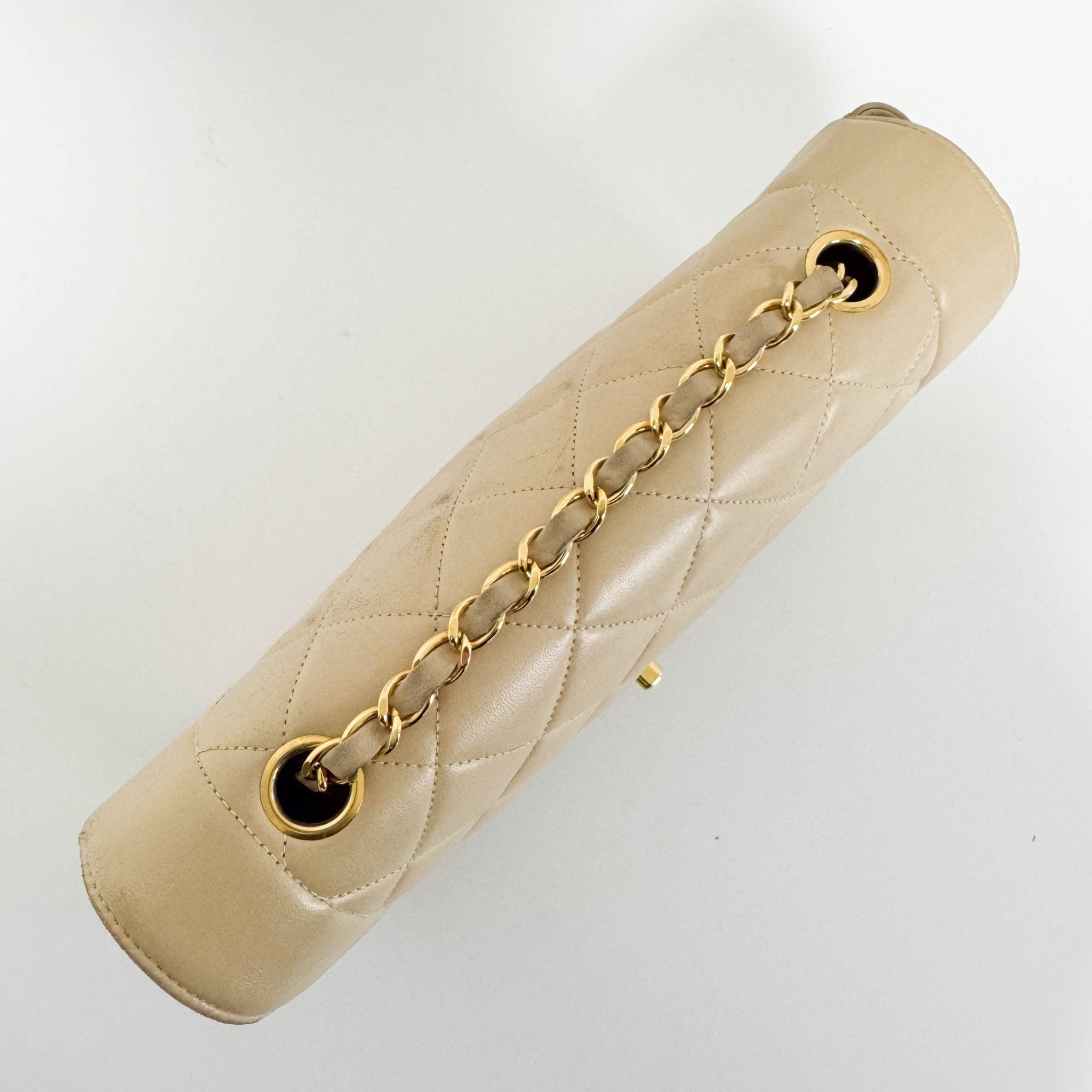 CHANEL Diana Single Flap Beige Lambskin Leather Gold Harware Bag, in , Sold by HIVE PRELOVED - Crossbody bags, ,