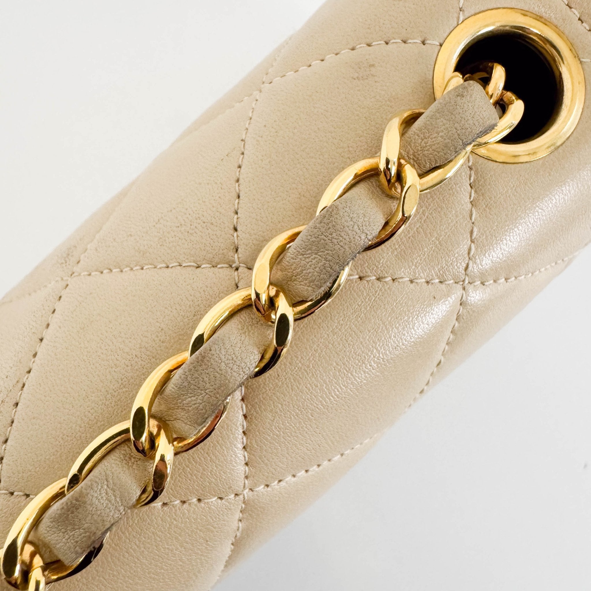 CHANEL Diana Single Flap Beige Lambskin Leather Gold Harware Bag, in , Sold by HIVE PRELOVED - Crossbody bags, ,
