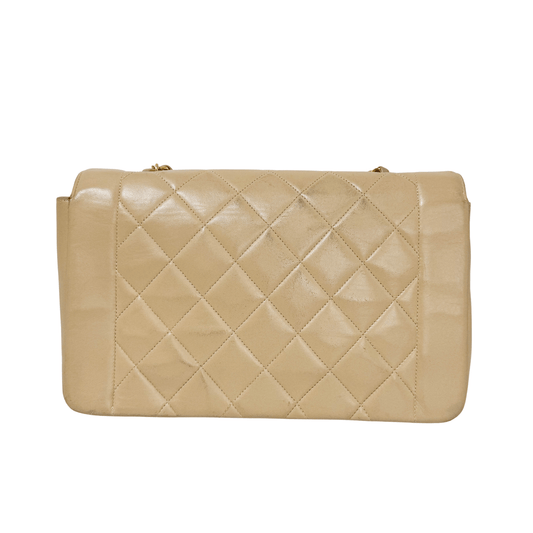 CHANEL Diana Single Flap Beige Lambskin Leather Gold Harware Bag, in , Sold by HIVE PRELOVED - Crossbody bags, ,