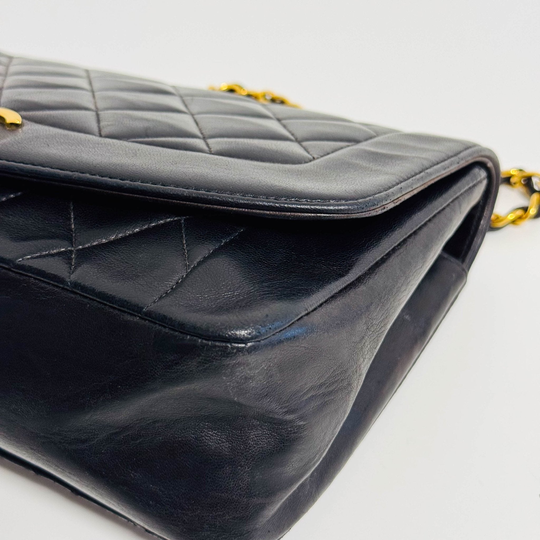 CHANEL Diana Single Flap Black Lamb Skin Crossbody Bag, in , Sold by HIVE PRELOVED - Shoulder Bags, ,