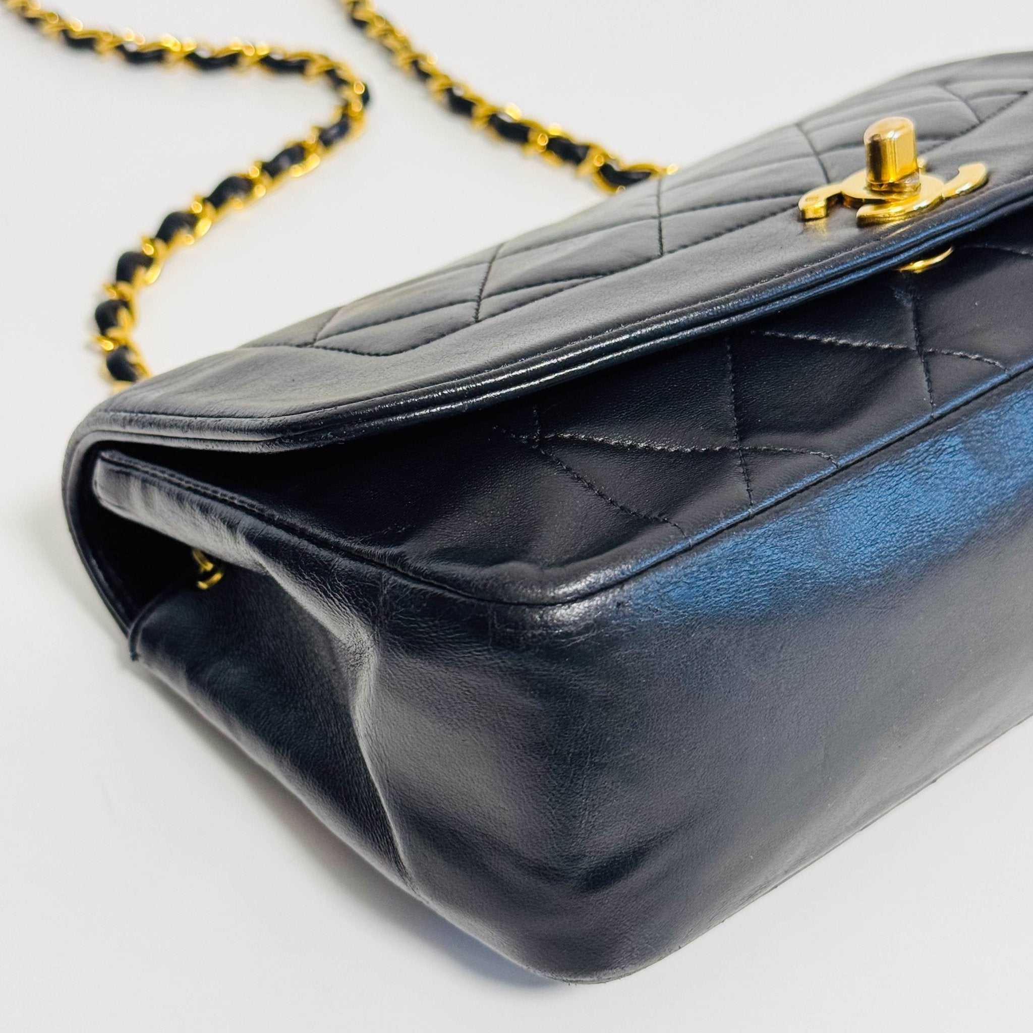 CHANEL Diana Single Flap Black Lamb Skin Crossbody Bag, in , Sold by HIVE PRELOVED - Crossbody bags, ,