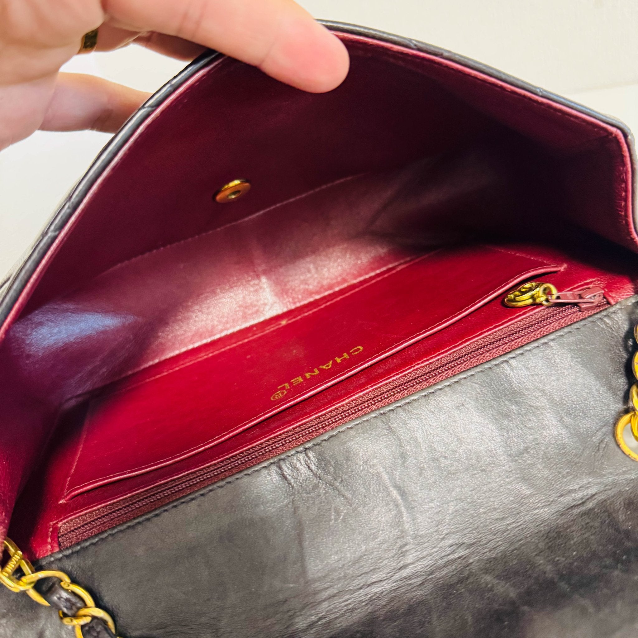 CHANEL Diana Single Flap Black Lamb Skin Crossbody Bag, in , Sold by HIVE PRELOVED - Shoulder Bags, ,