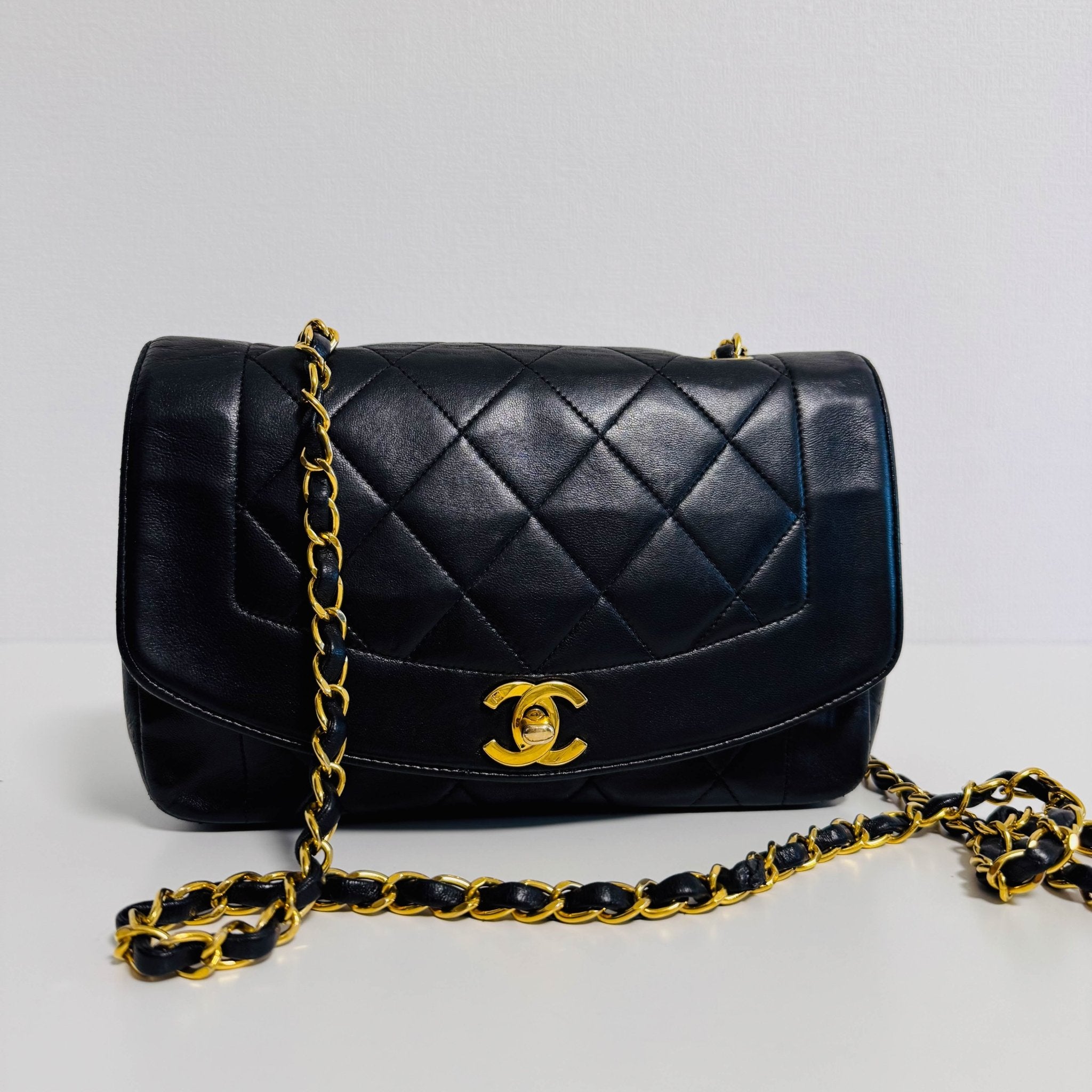 CHANEL Diana Single Flap Black Lamb Skin Crossbody Bag, in , Sold by HIVE PRELOVED - Crossbody bags, ,