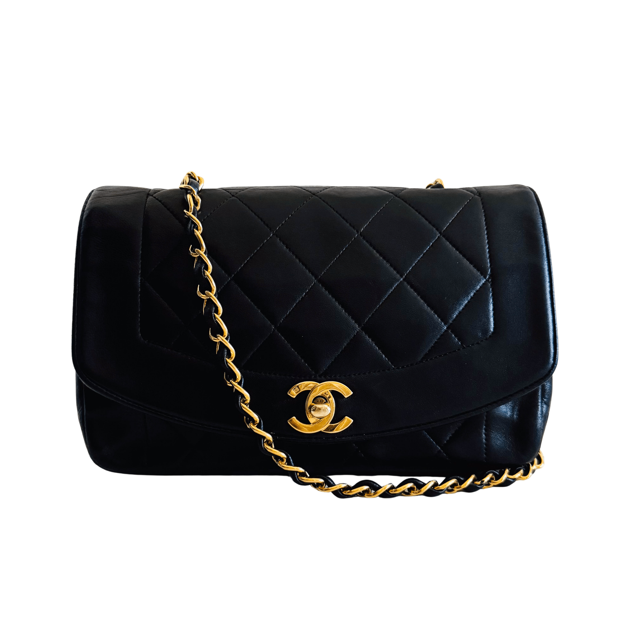 CHANEL Diana Single Flap Black Lamb Skin Crossbody Bag, in , Sold by HIVE PRELOVED - Crossbody bags, ,