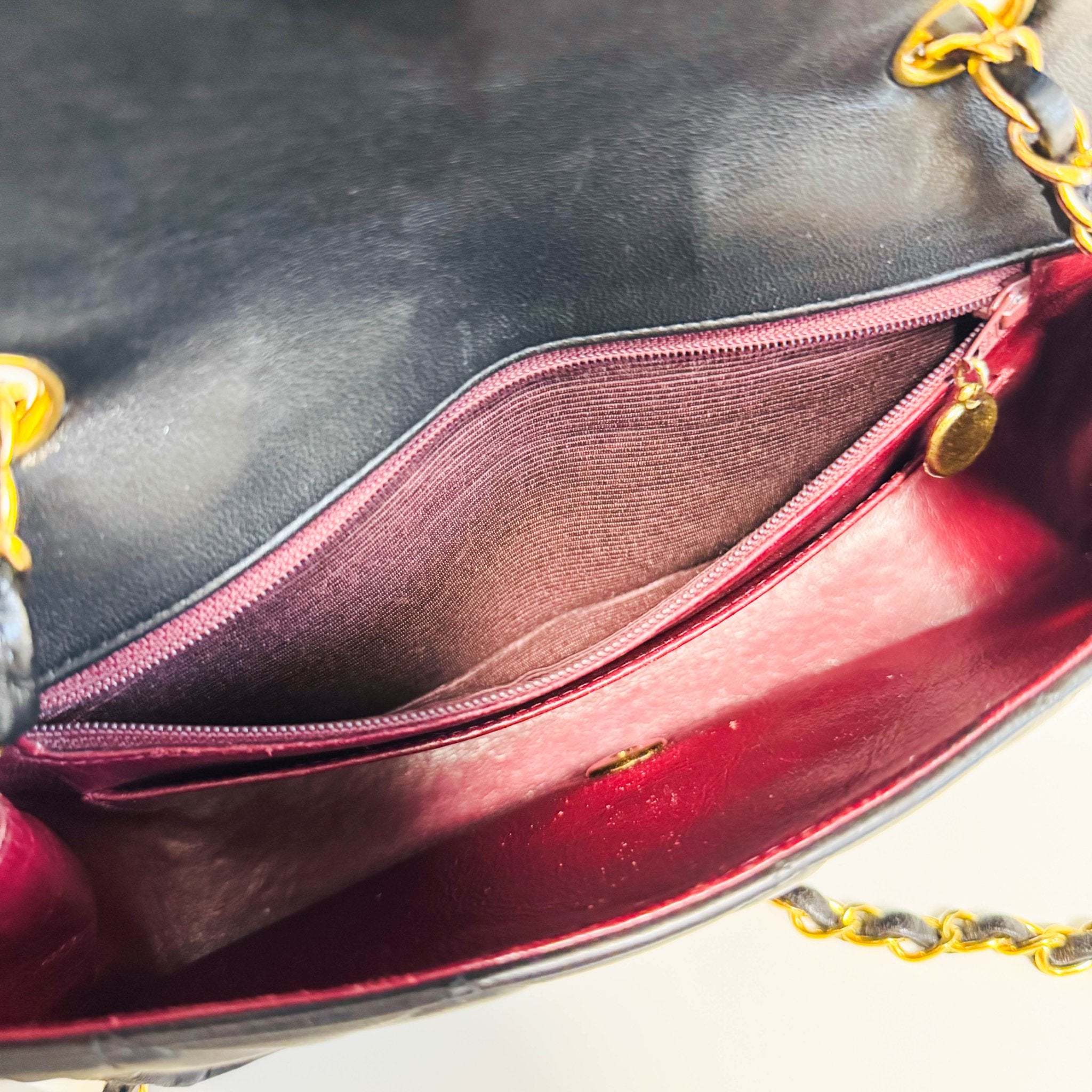 CHANEL Diana Single Flap Black Lamb Skin Crossbody Bag, in , Sold by HIVE PRELOVED - Crossbody bags, ,