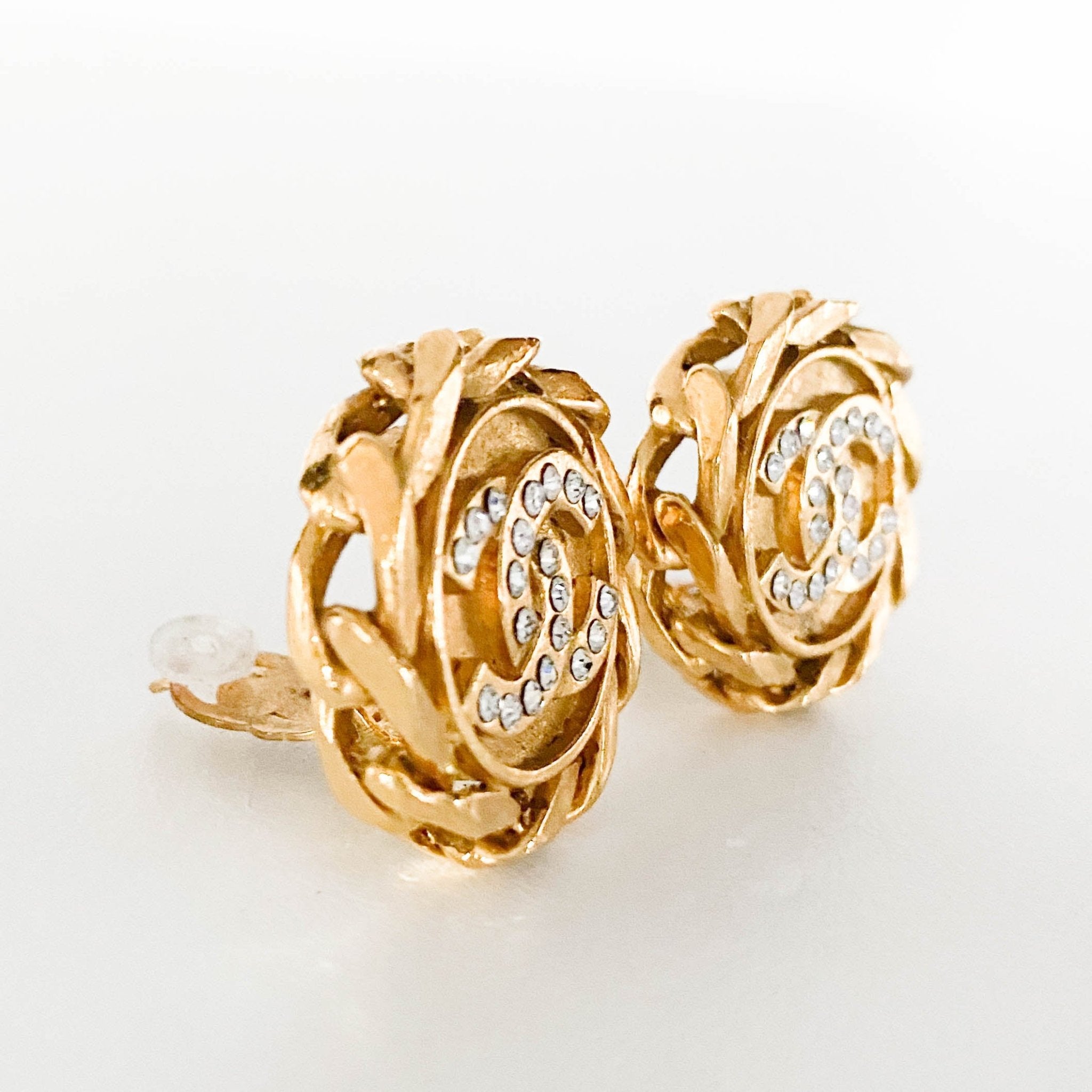 CHANEL Gold CC Logo Earrings, in , Sold by HIVE PRELOVED - Earrings, ,