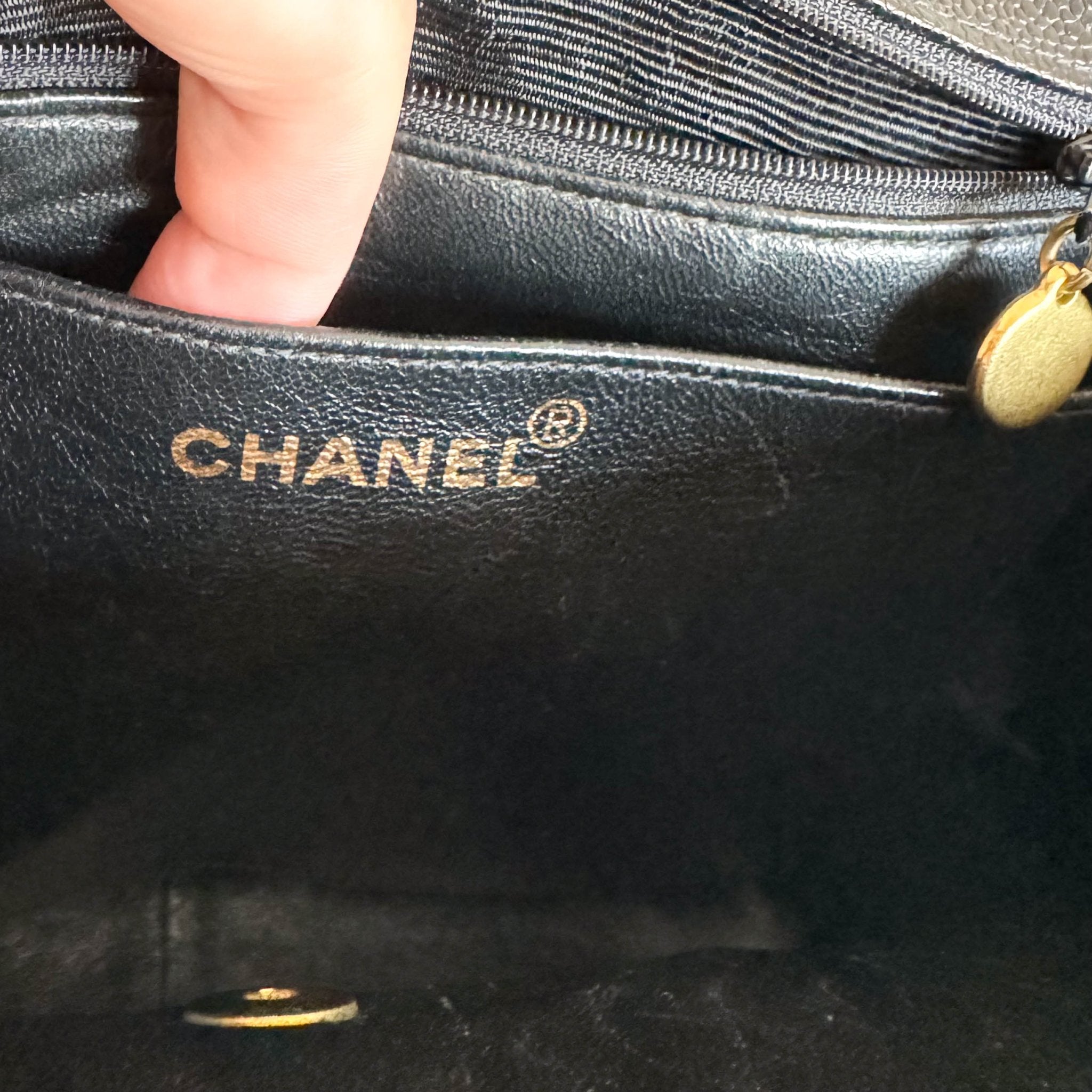 CHANEL Grain Calf Skin Black Leather Gold Chain Shoulder Bag, in , Sold by HIVE PRELOVED - Crossbody bags, ,