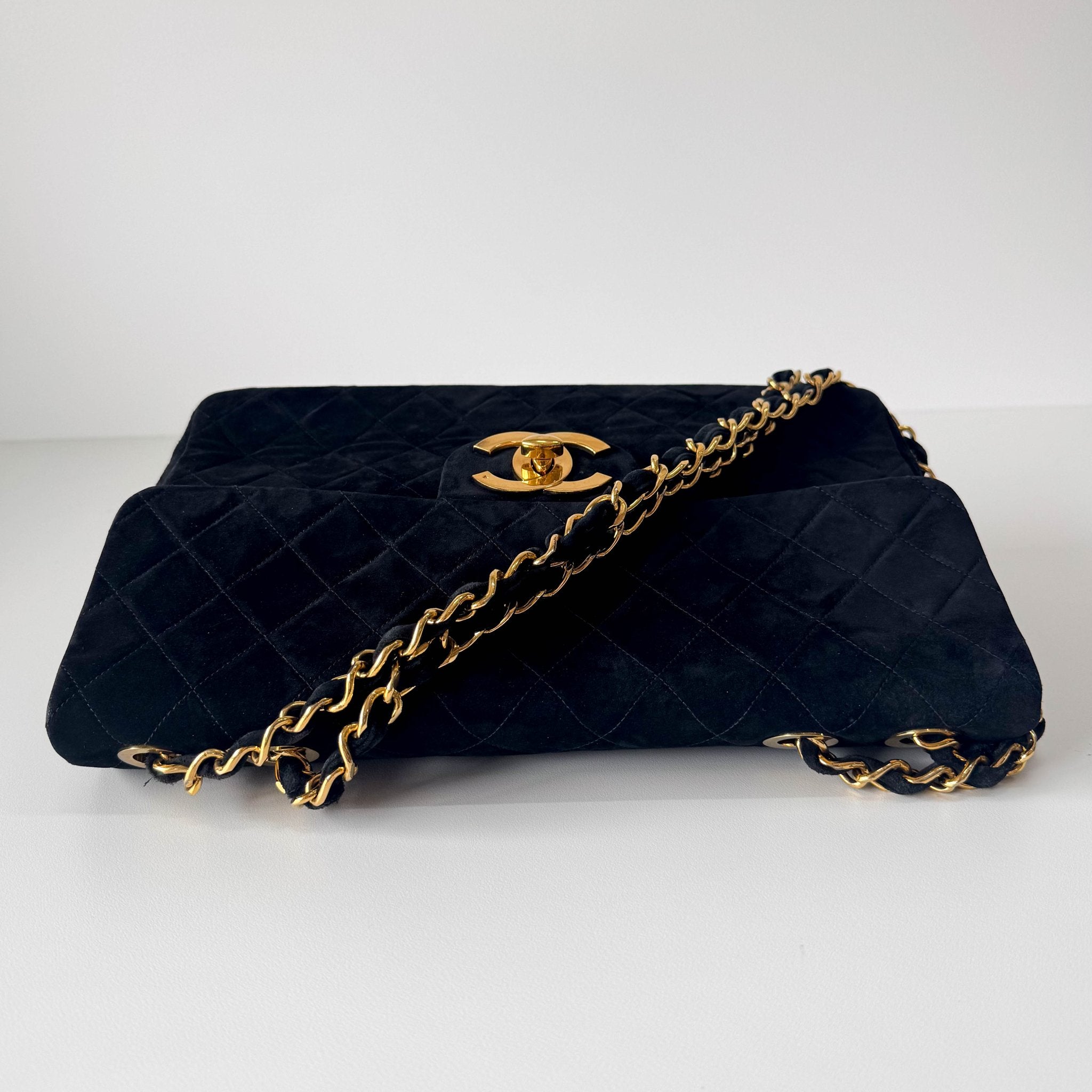 CHANEL Jumbo Coco Black Suede Single Flap Chain Shoulder Bag, in , Sold by HIVE PRELOVED - Crossbody bags, Shoulder Bags,