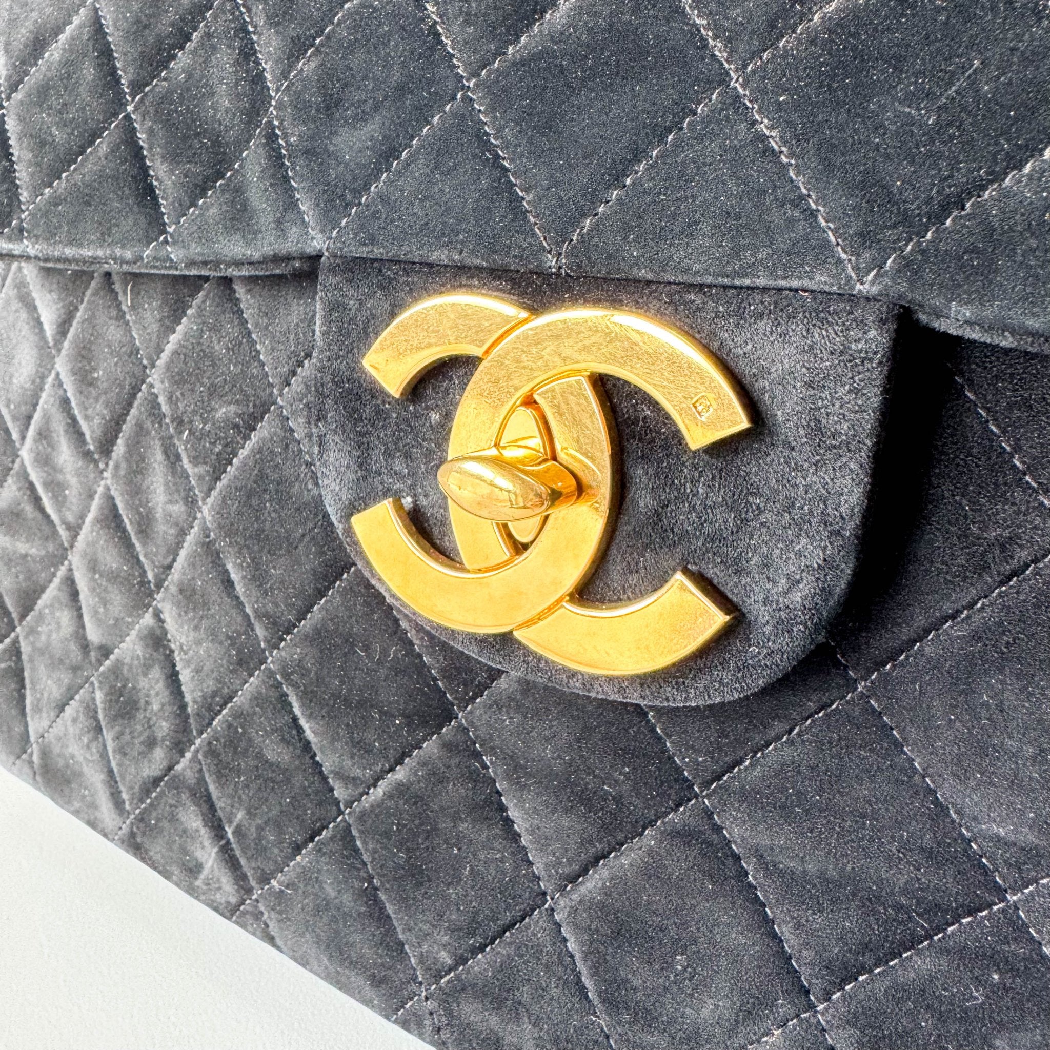 CHANEL Jumbo Coco Black Suede Single Flap Chain Shoulder Bag, in , Sold by HIVE PRELOVED - Crossbody bags, Shoulder Bags,
