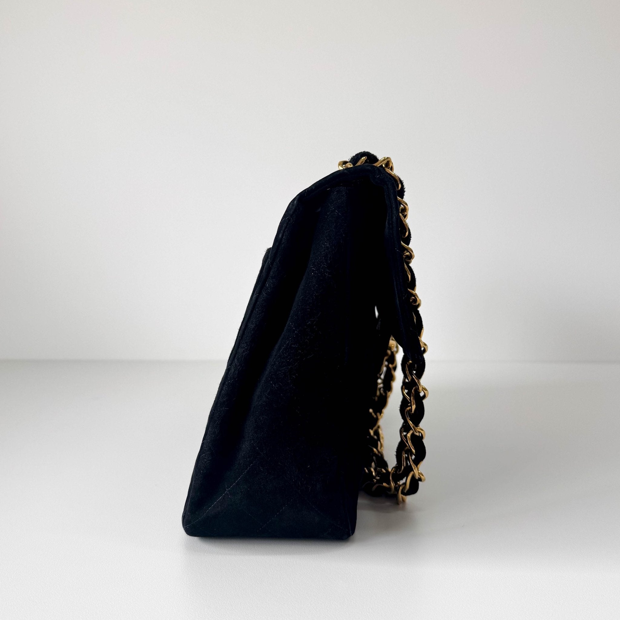 CHANEL Jumbo Coco Black Suede Single Flap Chain Shoulder Bag, in , Sold by HIVE PRELOVED - Crossbody bags, Shoulder Bags,