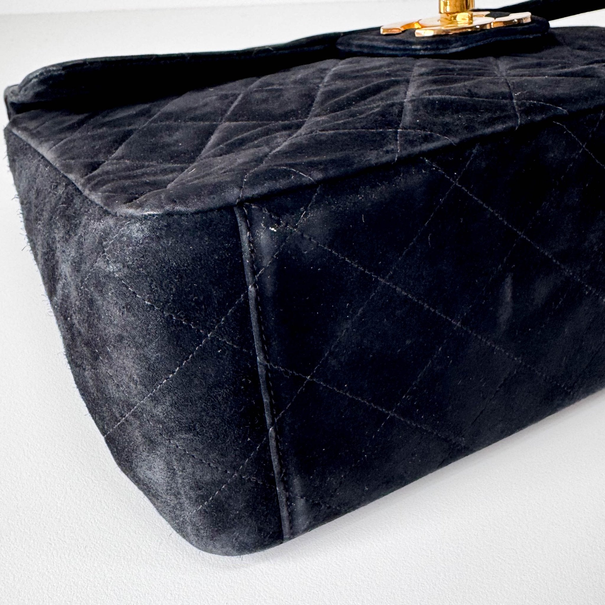 CHANEL Jumbo Coco Black Suede Single Flap Chain Shoulder Bag, in , Sold by HIVE PRELOVED - Crossbody bags, Shoulder Bags,