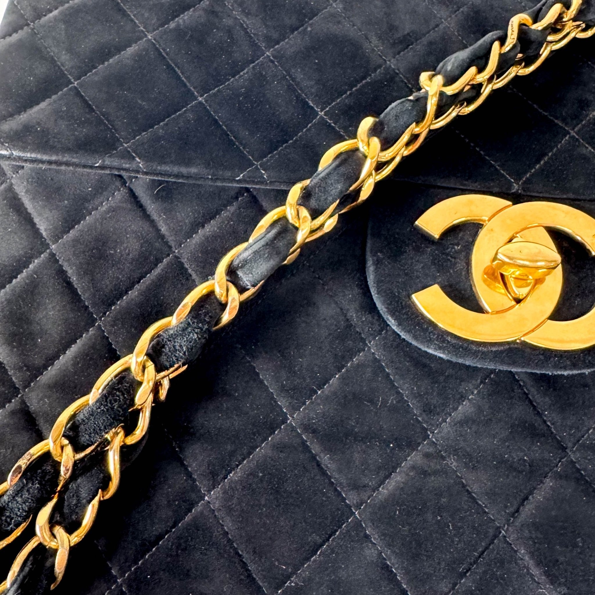 CHANEL Jumbo Coco Black Suede Single Flap Chain Shoulder Bag, in , Sold by HIVE PRELOVED - Crossbody bags, Shoulder Bags,