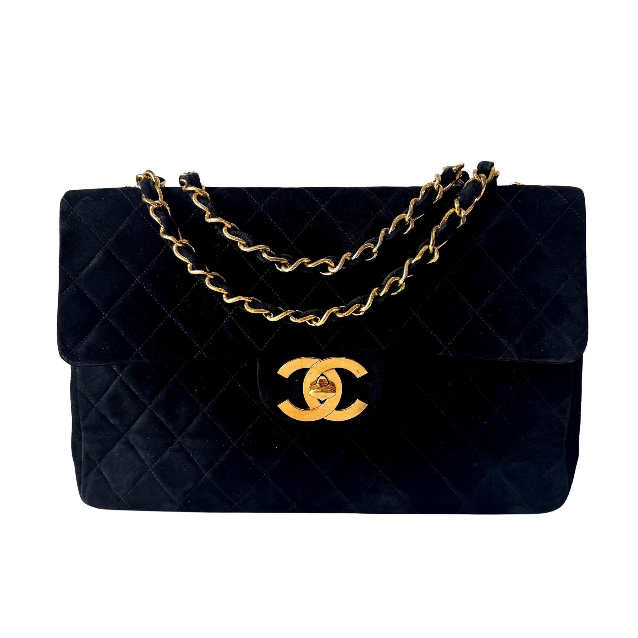 CHANEL Jumbo Coco Black Suede Single Flap Chain Shoulder Bag, in , Sold by HIVE PRELOVED - Crossbody bags, Shoulder Bags,